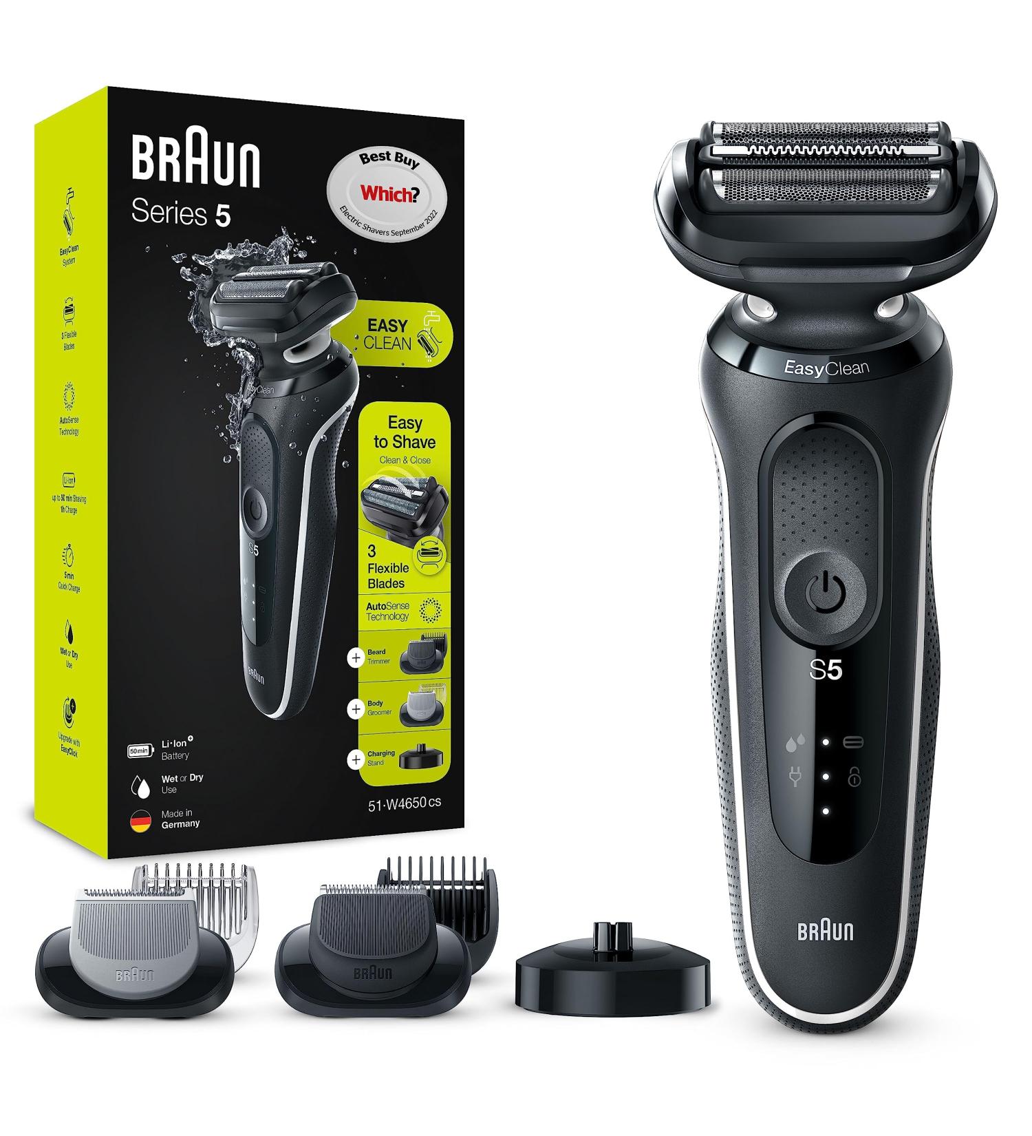 Braun Series 5 Electric Shaver with Beard Trimmer & Body Groomer | Wet & Dry, 100% Waterproof, UK 2-Pin Plug | White Razor - Best Buy - Buy Online on GoSupps.com