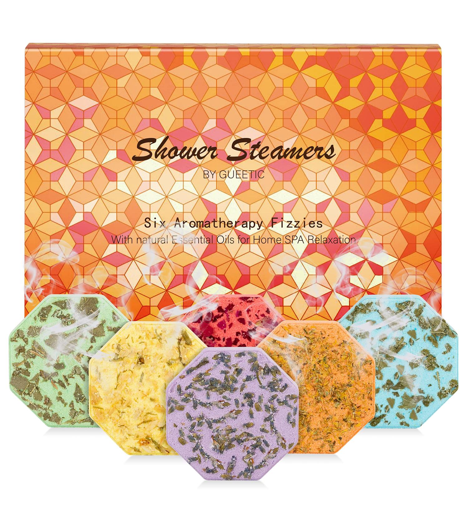 GUEETIC Shower Steamers - Variety Pack of 6 Aromatherapy Shower Bombs for Stress Relief & Relaxation - Essential Oil Self Care Gift Set for Women - Perfect for Mothers Day, Birthday, Christmas - 6 Count - Buy Online on GoSupps.com