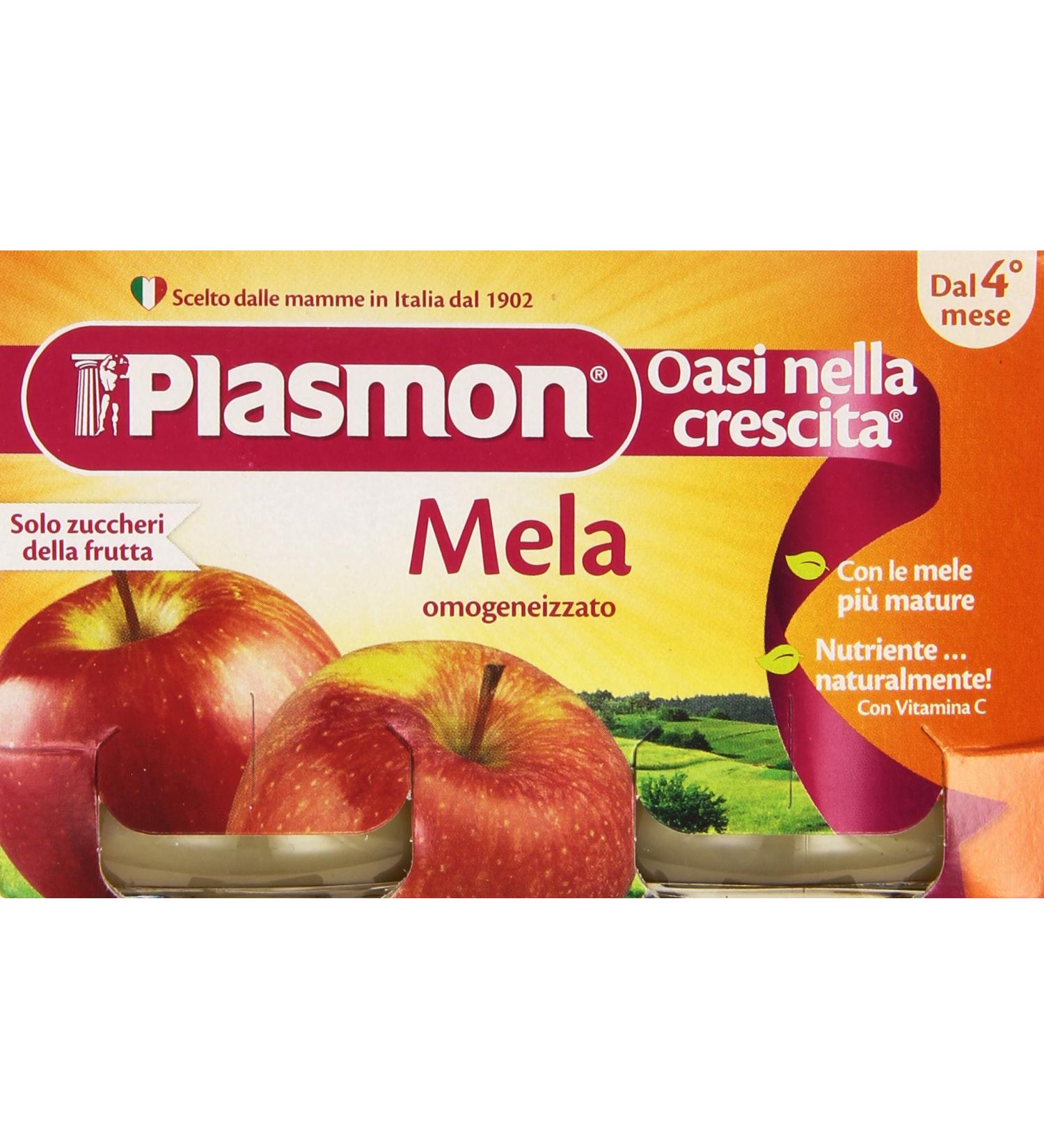 Plasmon - Omogenized Apple - 12 boxes of 2 pieces of 104 g 24 pieces 2500 g  - Buy Online on GoSupps.com