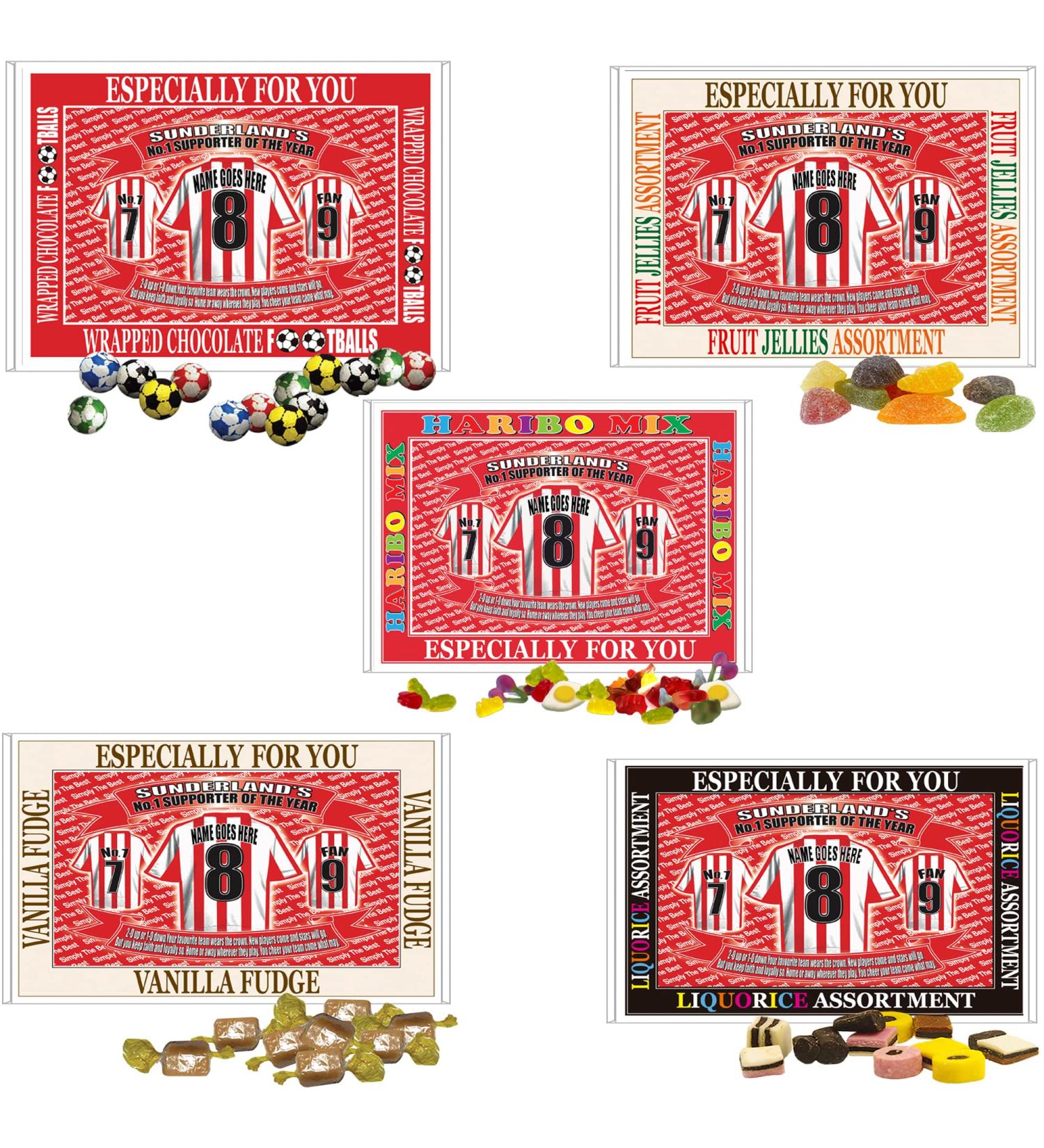 Sunderland Football Shirt Personalised Gift Boxed Sweets Variety - Buy Online on GoSupps.com