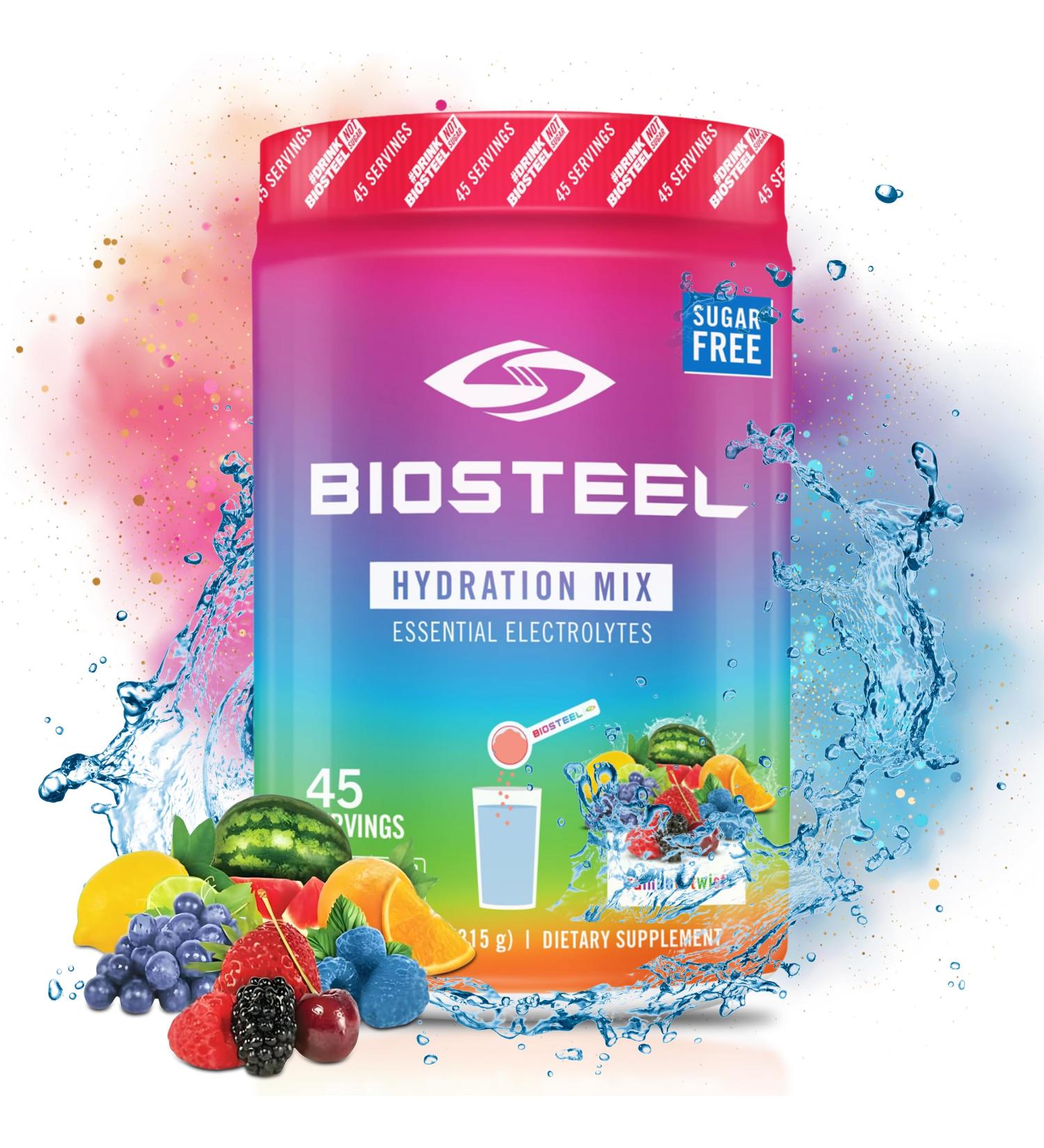 Buy BioSteel Sugar Free Electrolytes Powder Mix - 45 Servings Rainbow Twist | Zero Sugar Electrolyte Drink for Gym & Sports - International Shipping Available - Buy Online on GoSupps.com