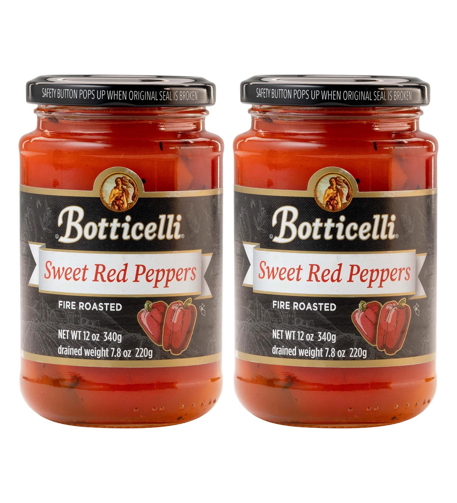 Botticelli Roasted Red Peppers 12oz (Pack of 2) - Gluten-Free Fire Roasted Sweet Red Peppers - 24oz Total - Buy Online on GoSupps.com