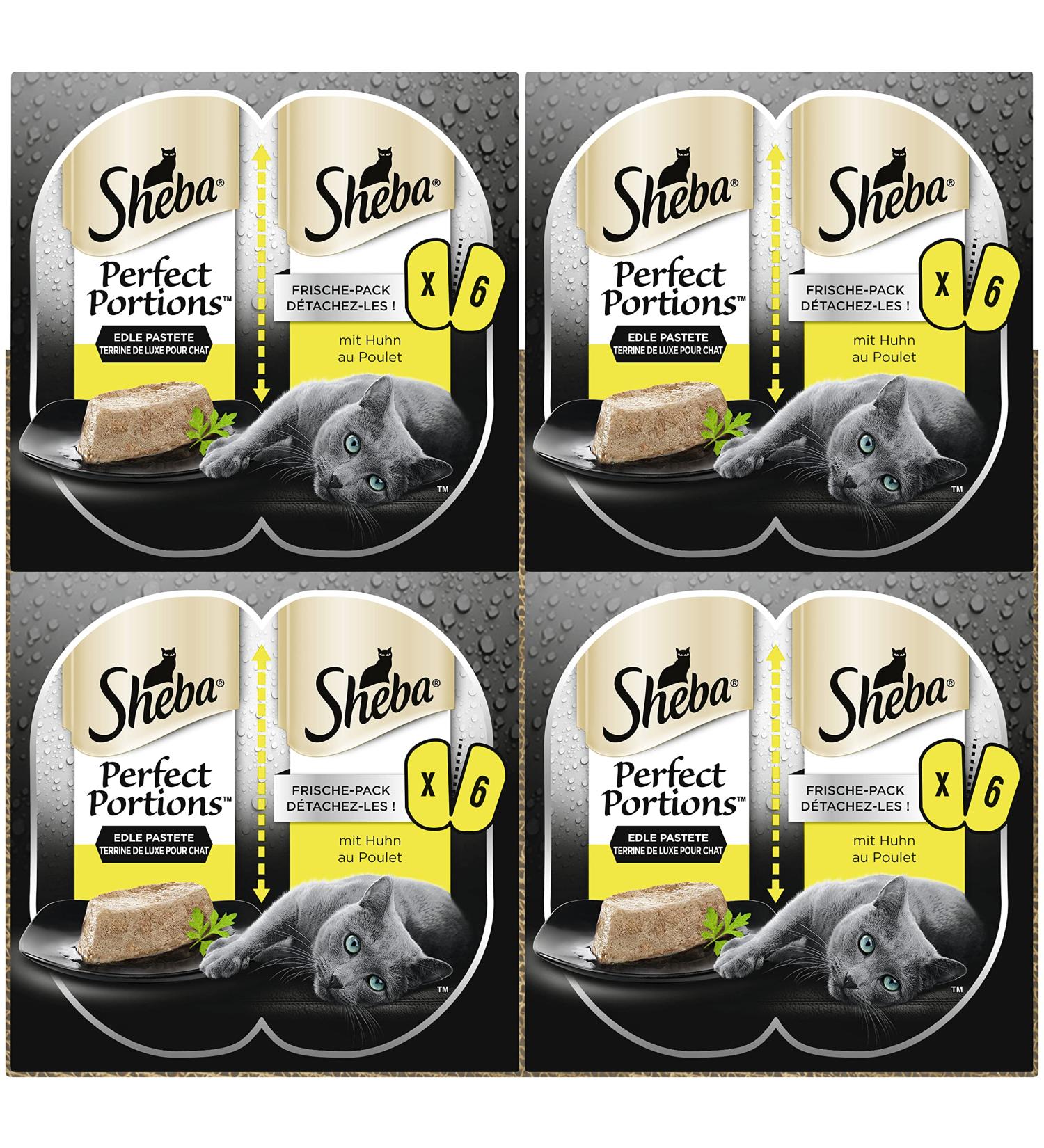 Sheba Katznassfutter Perfect Portions 48 bowls 6x37.5g (8 -pack) - high -quality cat food wet pate with chicken chicken 37.5 g (48 pack)