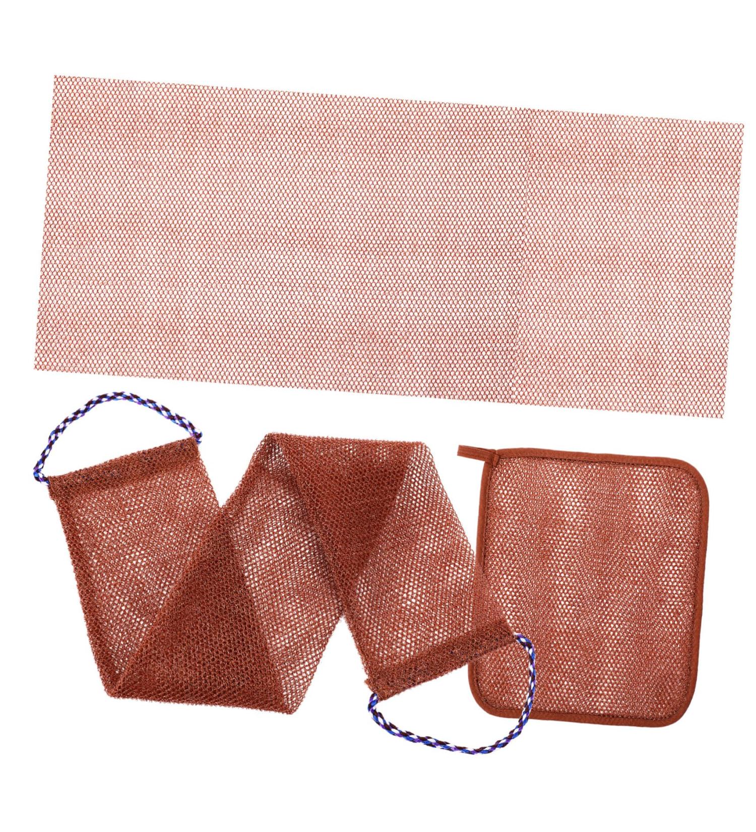 ORFOFE 1 Set Bath Towel Bath Scrubber Towel Back Washers for Shower Back Cleaner Loofah Strap Brown Nylon - Buy Online on GoSupps.com