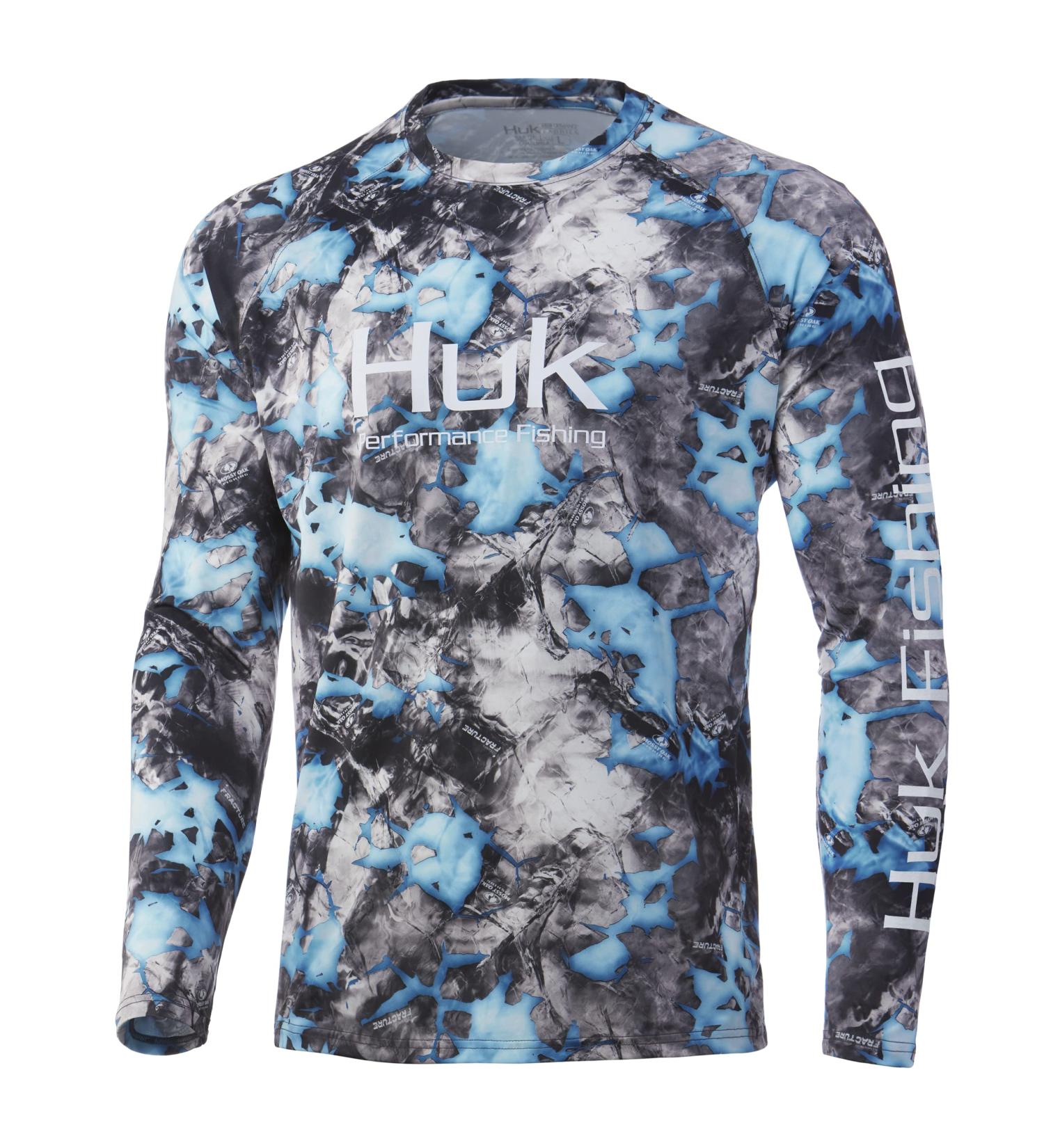 HUK Men's Pursuit Camo Vented Long Sleeve Fishing Shirt - Mossy Oak Lightning XX-Large - Buy Online on GoSupps.com