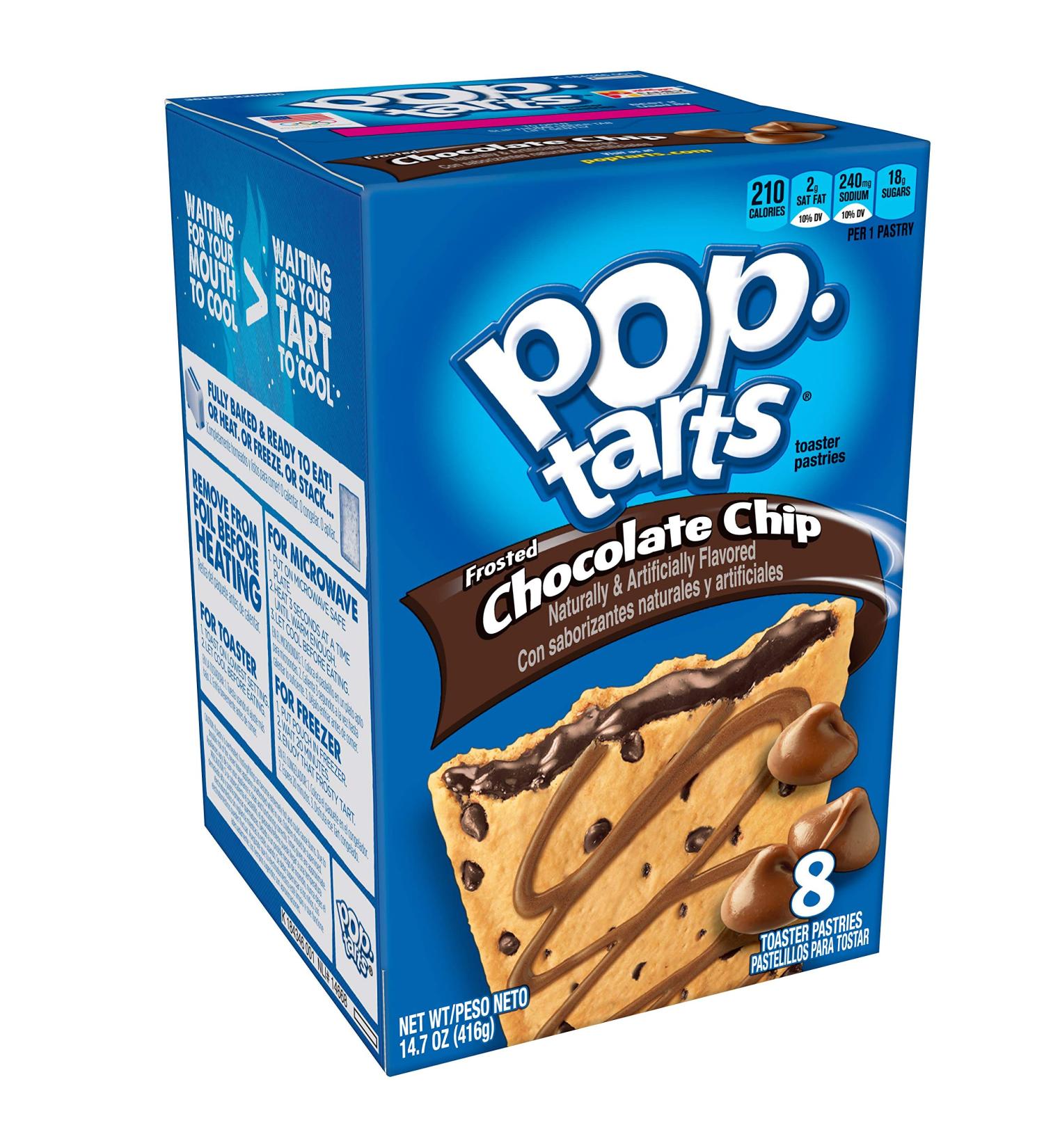 Pop-Tarts Frosted Chocolate Chip Breakfast Toaster Pastries - 14.7 oz (8 Count) - Buy Online on GoSupps.com