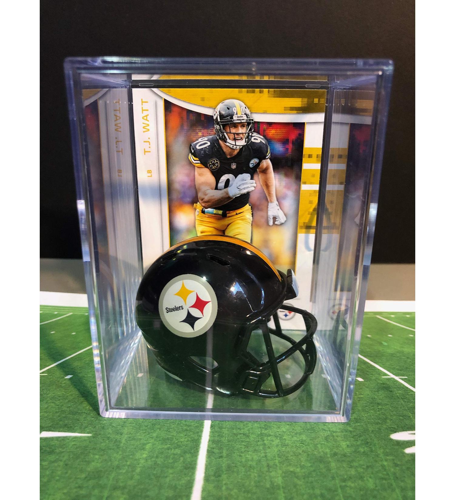 Pittsburgh Steelers NFL Helmet Shadowbox w/T.J. Watt card