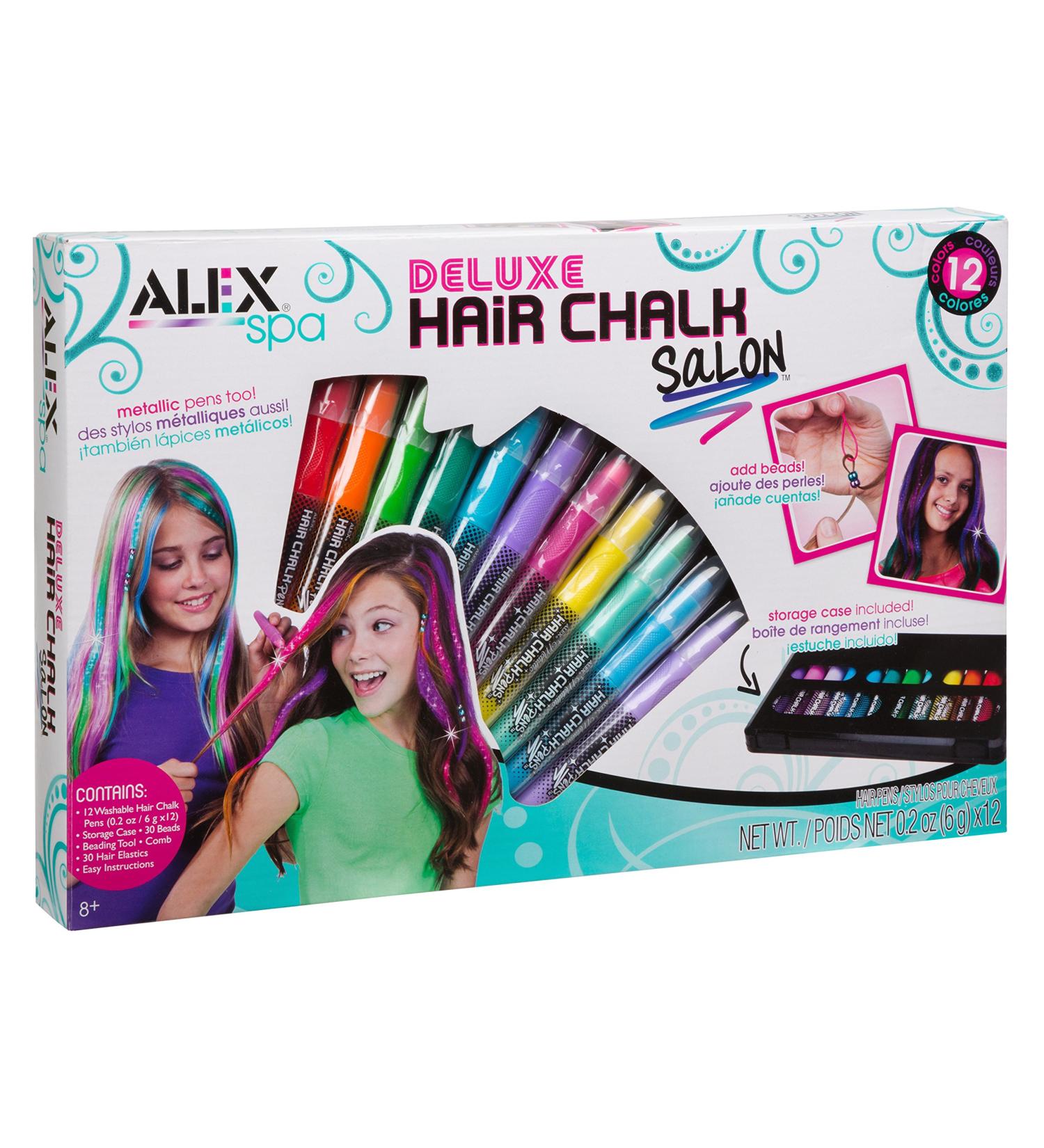ALEX Toys - Spa Fun Tattoo's and More Deluxe Hair Chalk Salon Activity Kit with 12-Pens 738X - Buy Online on GoSupps.com