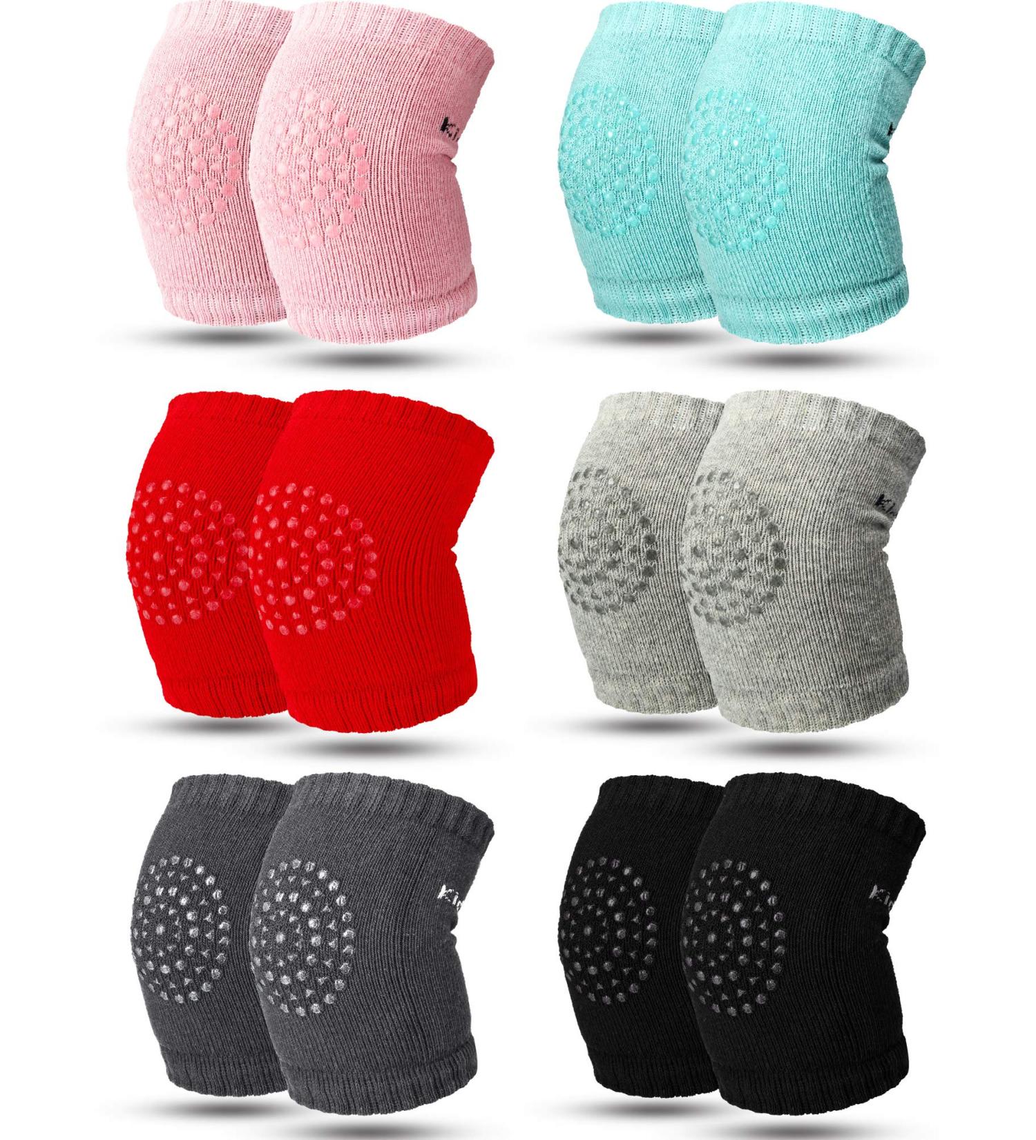SATINIOR 6 Pairs Crawling Knee Pads - Anti-Slip Baby Knee Protectors - Toddlers Leg Warmers (L Black Gray Green) - Buy Online on GoSupps.com