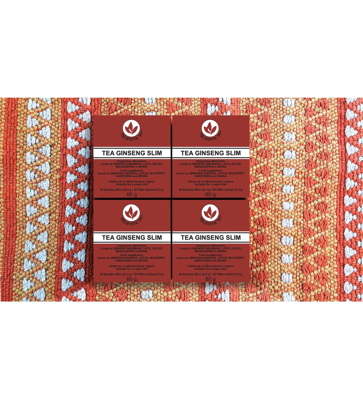  TELEVITA Anti-adipose tea with Ginseng (Anti - Adipose Tea with Ginseng) faster 120 sachets to drain and eliminate fat deposits and ac - Buy Online on GoSupps.com