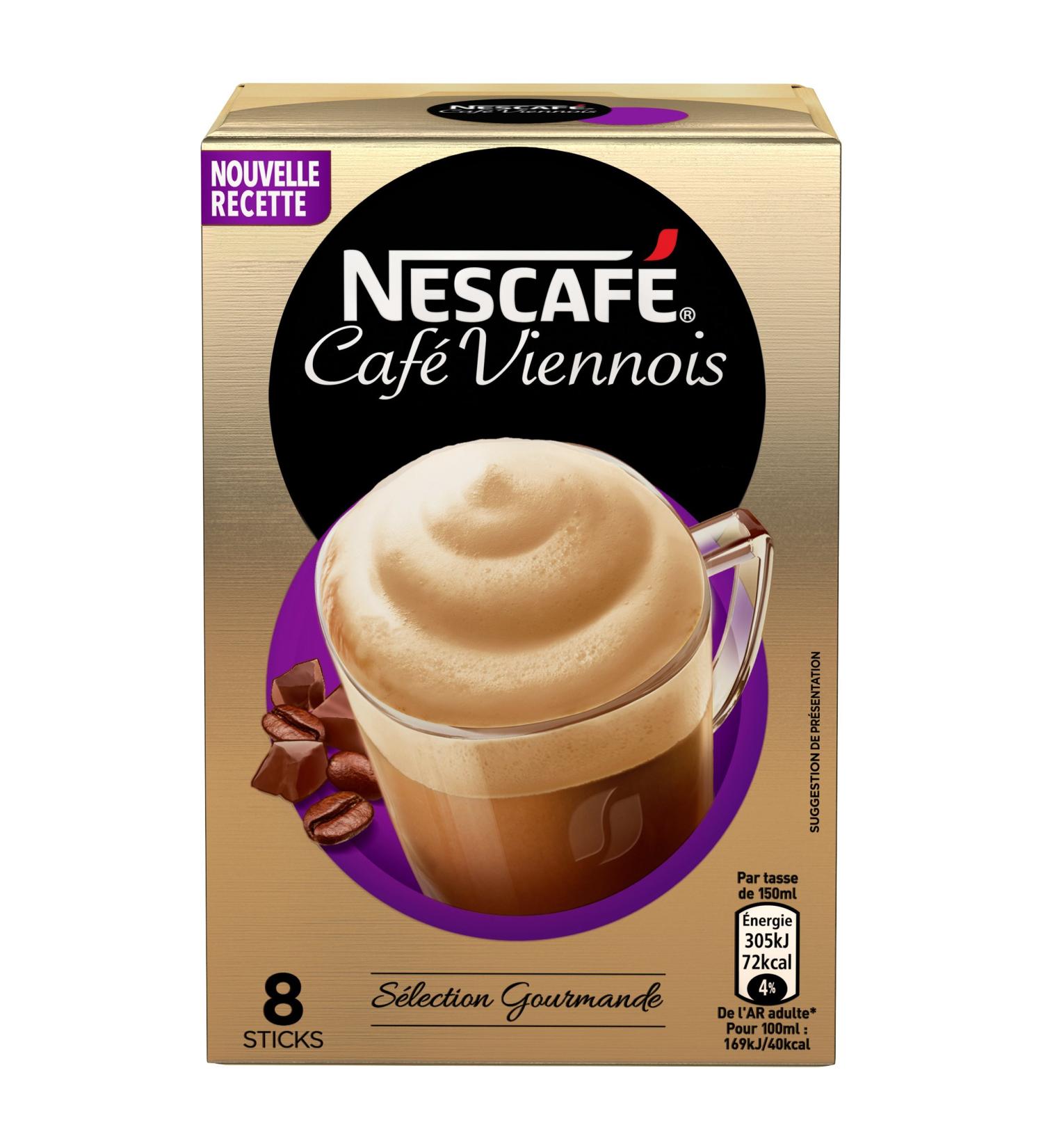 Nescaf Caf Viennois Caf soluble Pack de 8 sticks (18g chacun) - Buy Online on GoSupps.com