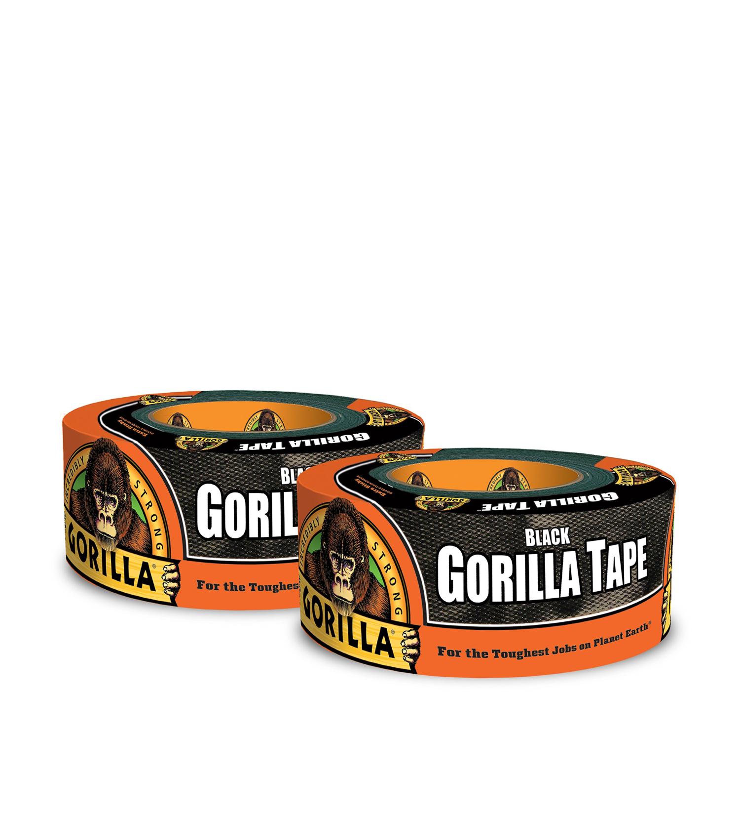Gorilla Black Duct Tape  1.88" x 12 yd  Black  (Pack of 2) Black 2 Pack - Buy Online on GoSupps.com