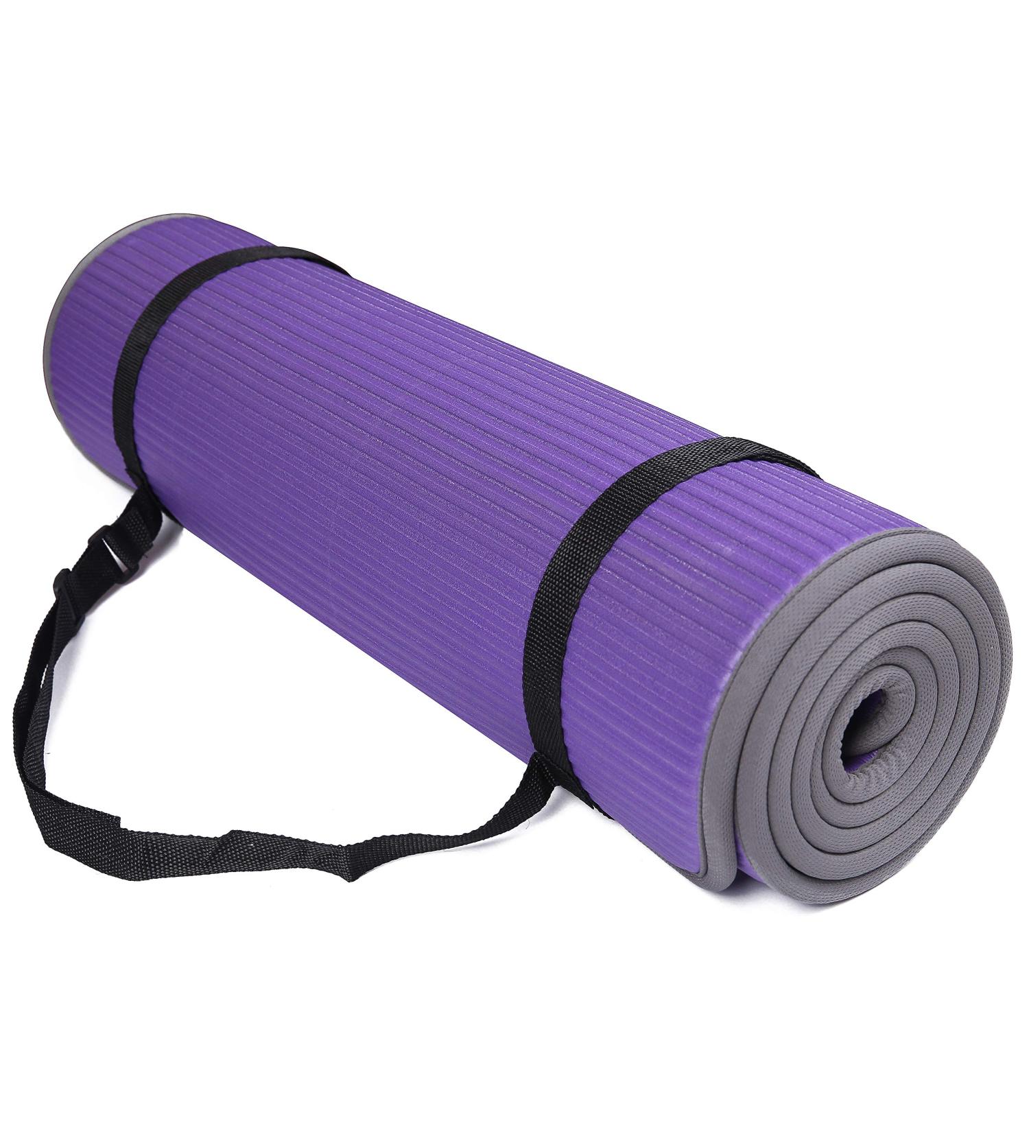 BalanceFrom 2/5-Inch Extra Thick Anti-Slip Exercise Yoga Mat - Purple - Buy Online on GoSupps.com