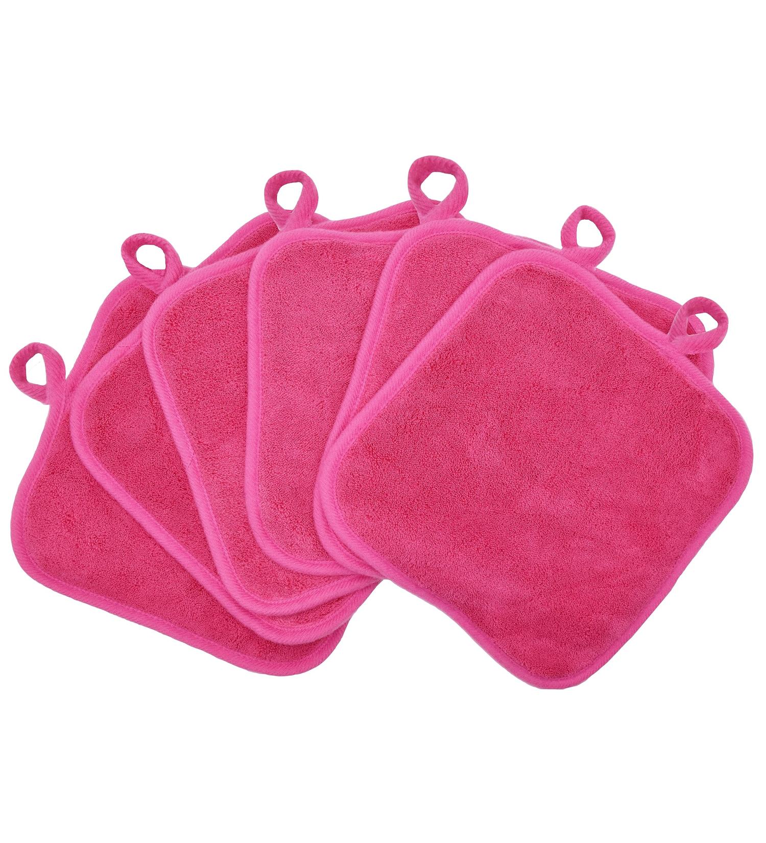 Bloom Seed Makeup Remover Cloths - Reusable Microfiber Face Cleaning Cloths - 8x8 inch Pink (6 Pack) for Eco-Friendly Beauty - Buy Online on GoSupps.com