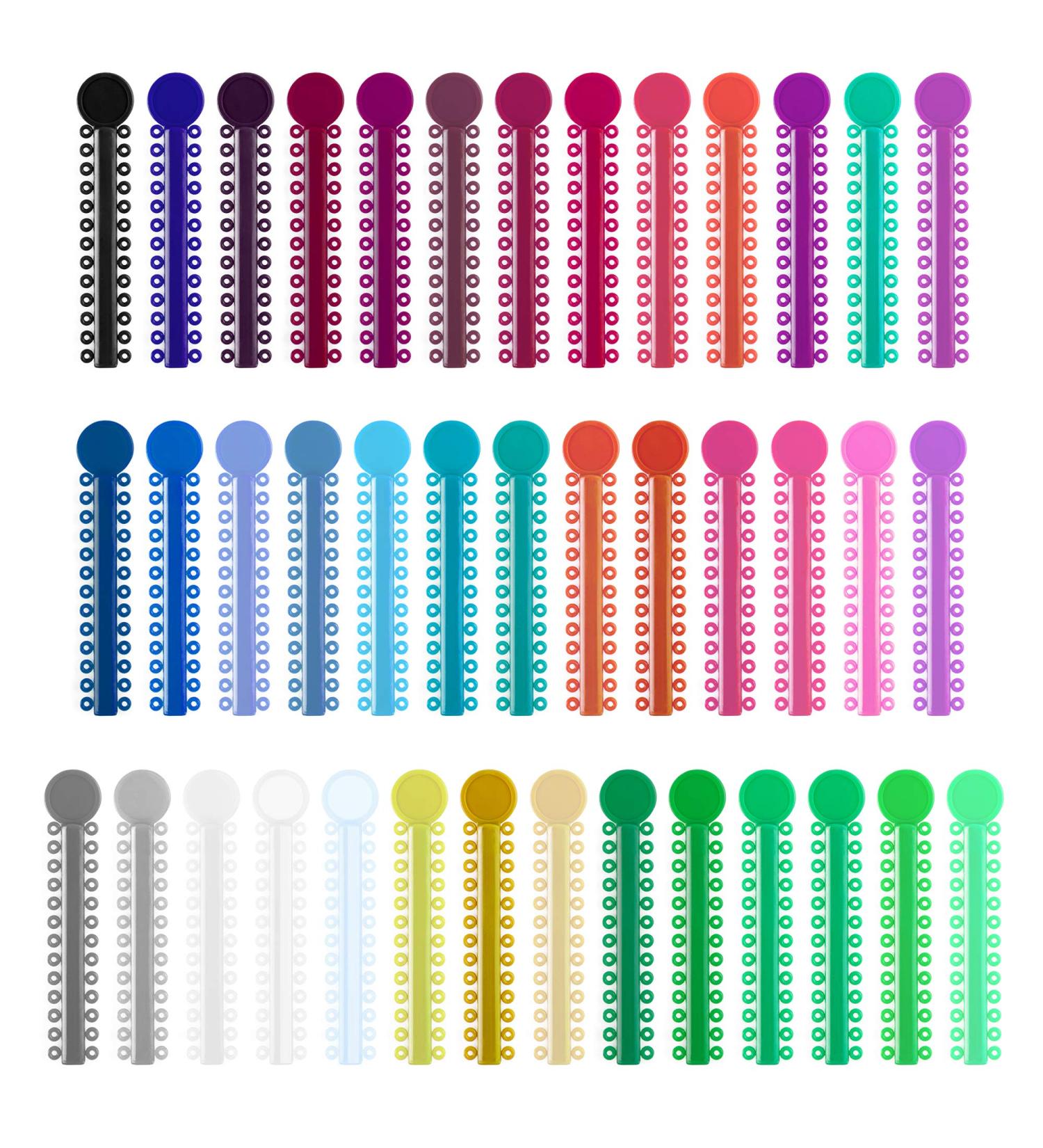 Orthodontic Ligature Ties 1040 Pcs - Multi-Color Elastomeric O-Rings for Braces - Assorted Dental Ligature Bands - Buy Online on GoSupps.com