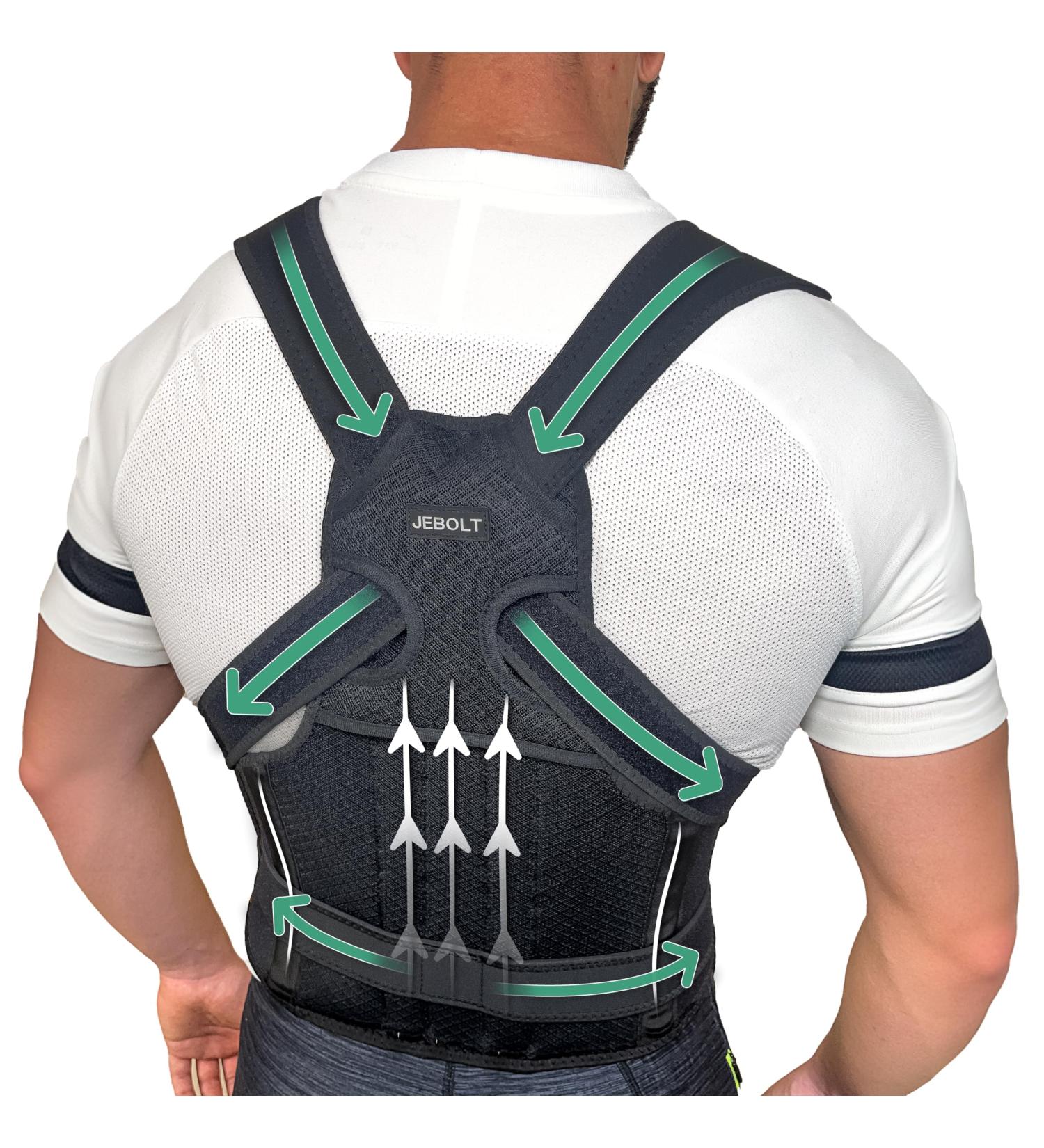 Jebolt Back Straight - Posture Correction Shoulder Belt for Men & Women | Lumbar Support to Relieve Back Pain - Buy Online on GoSupps.com