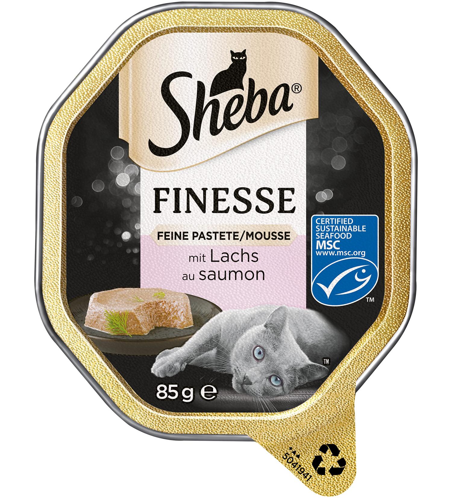 Sheba Finesse Fine Pate Mousse with Salmon - 22 x 85g Wet Cat Food Bowl | Premium International Shipping - Buy Online on GoSupps.com