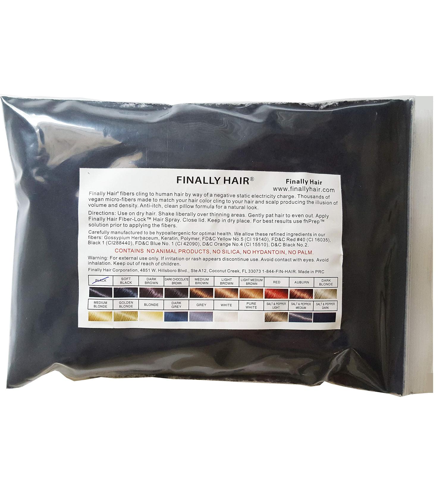 Finally Hair Fibers Refill Bag - 56g Premium Hair Loss Concealer (Black) - Buy Online on GoSupps.com