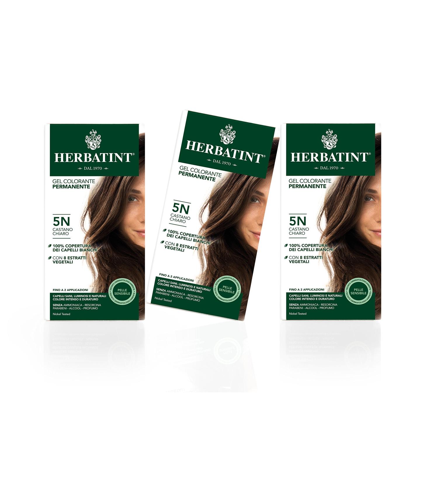 Herbatint Permanent Color Gel for Sensitive Skin - 5N Light Brown (3 x 150 ml) | Buy Online - International Shipping Available - Buy Online on GoSupps.com