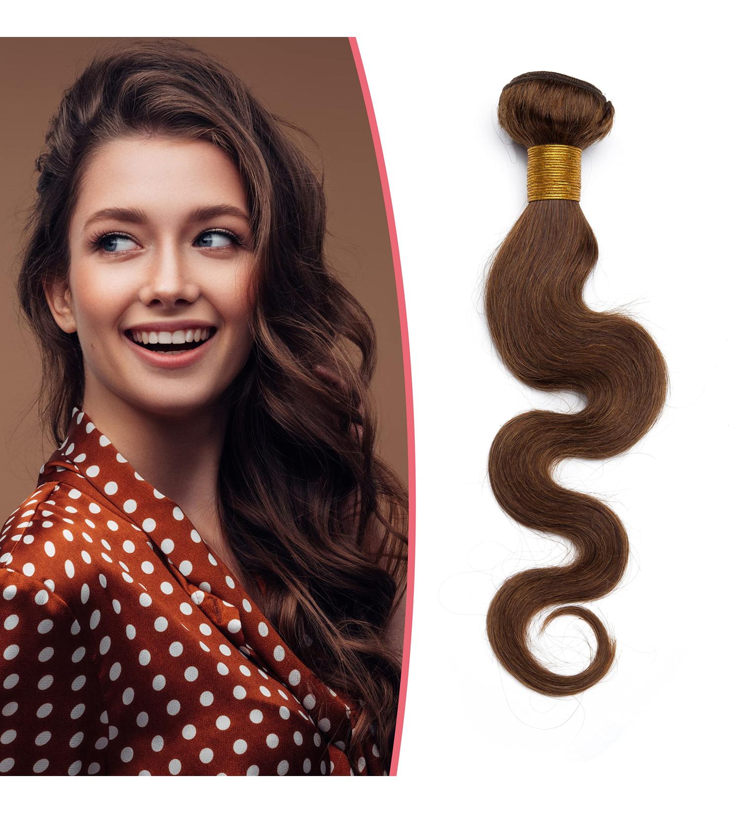 Buy SEGO 20 Brazilian Body Wave Human Hair Extensions - 100% Unprocessed Virgin Hair Medium Brown - International Shipping Available - Buy Online on GoSupps.com