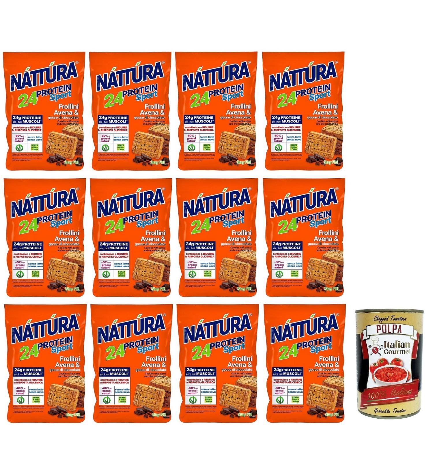  Italian Gourmet E.R. N tt ra Protein Sport Protein Biscuits with Oatmeal and Chocolate Chips Rich in Fibre and Protein 200 g Bag + Italian Gourmet Polpa di Pomodoro Box 400 g - Buy Online on GoSupps.com
