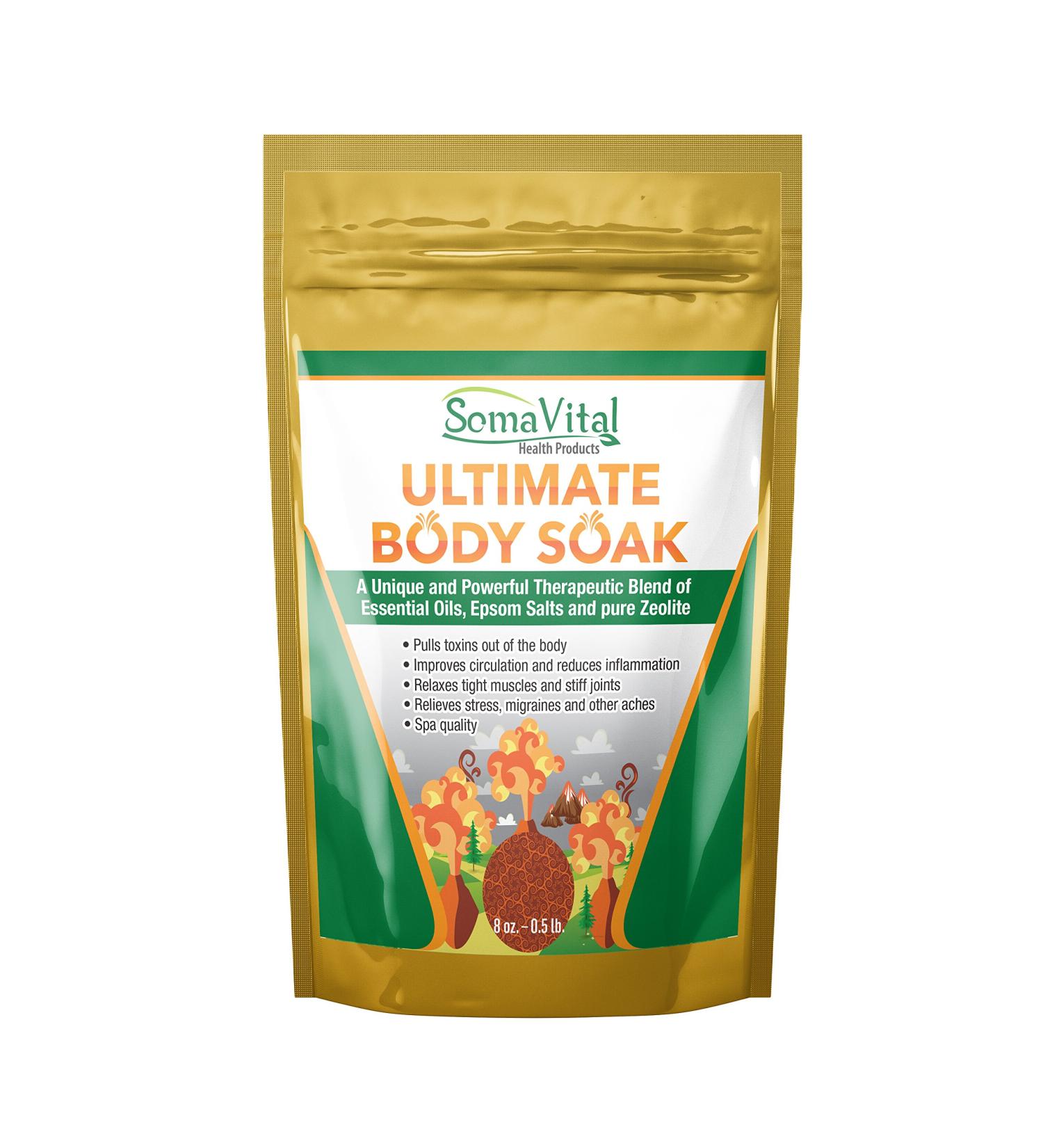 SomaVital Ultimate Body Soak - 100% Natural Essential Oils & Zeolite Powder - Spa Quality 8 OZ - Buy Online on GoSupps.com