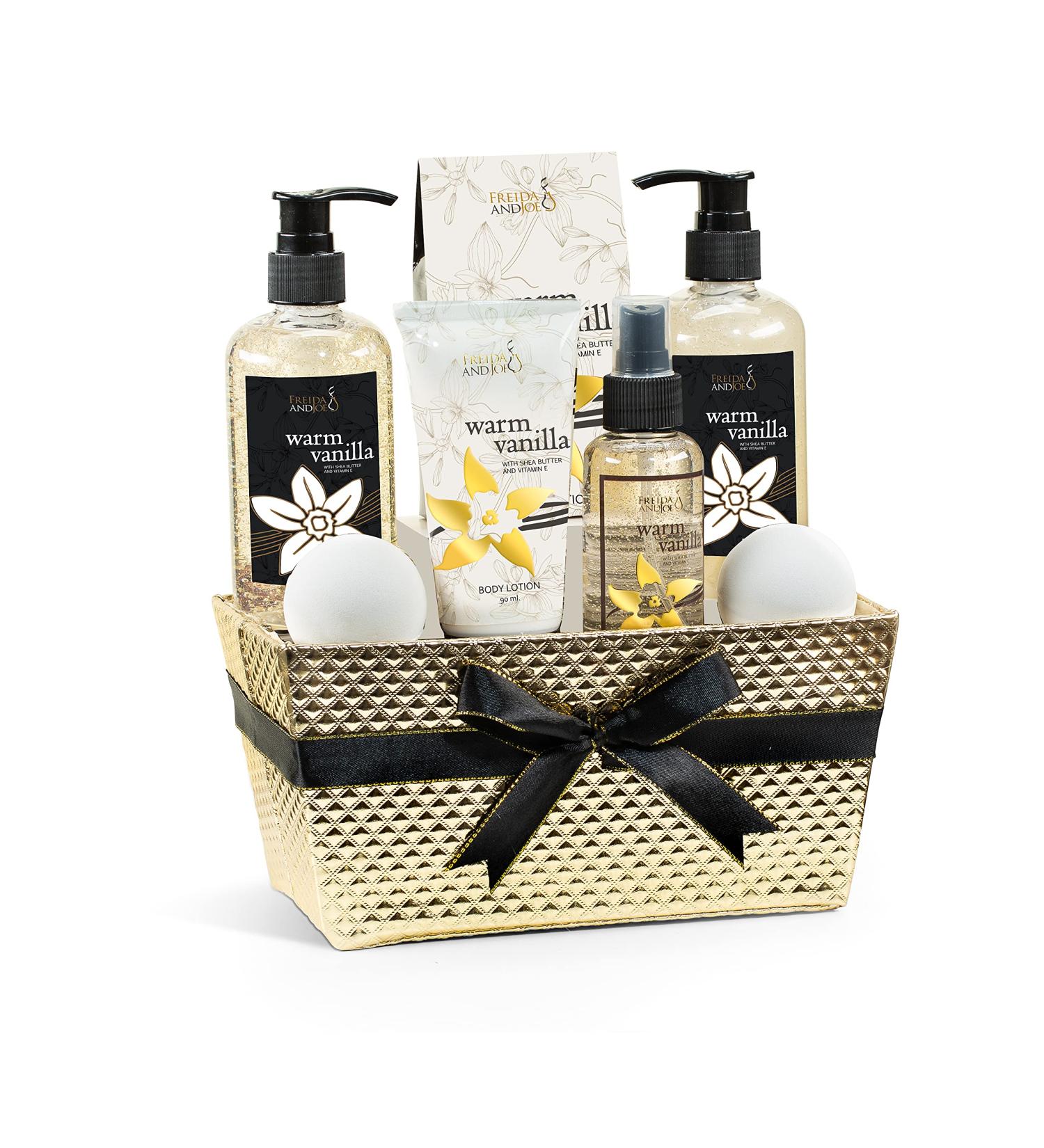 Bath and Body Gift Basket for Men & Women - 8 Piece Warm Vanilla Set | Perfect Appreciation Gifts - Buy Online on GoSupps.com