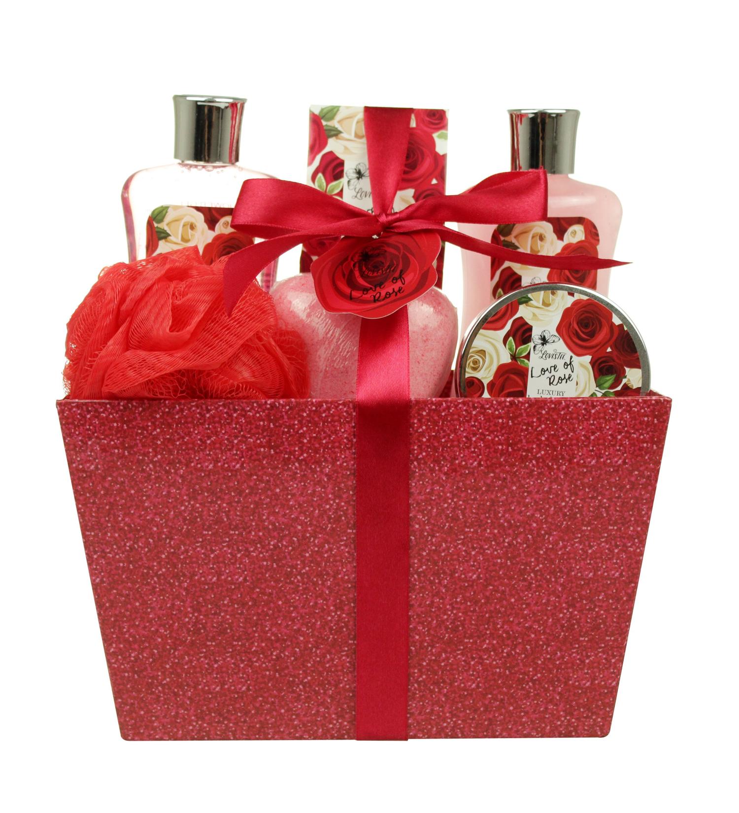 Spa Gift Baskets for Women & Girls - Deluxe Bath and Body Kits with Rose Scented Shower Gel Bubble Bath Body Lotion Bath Salt and Heart Bath Bomb - Buy Online on GoSupps.com