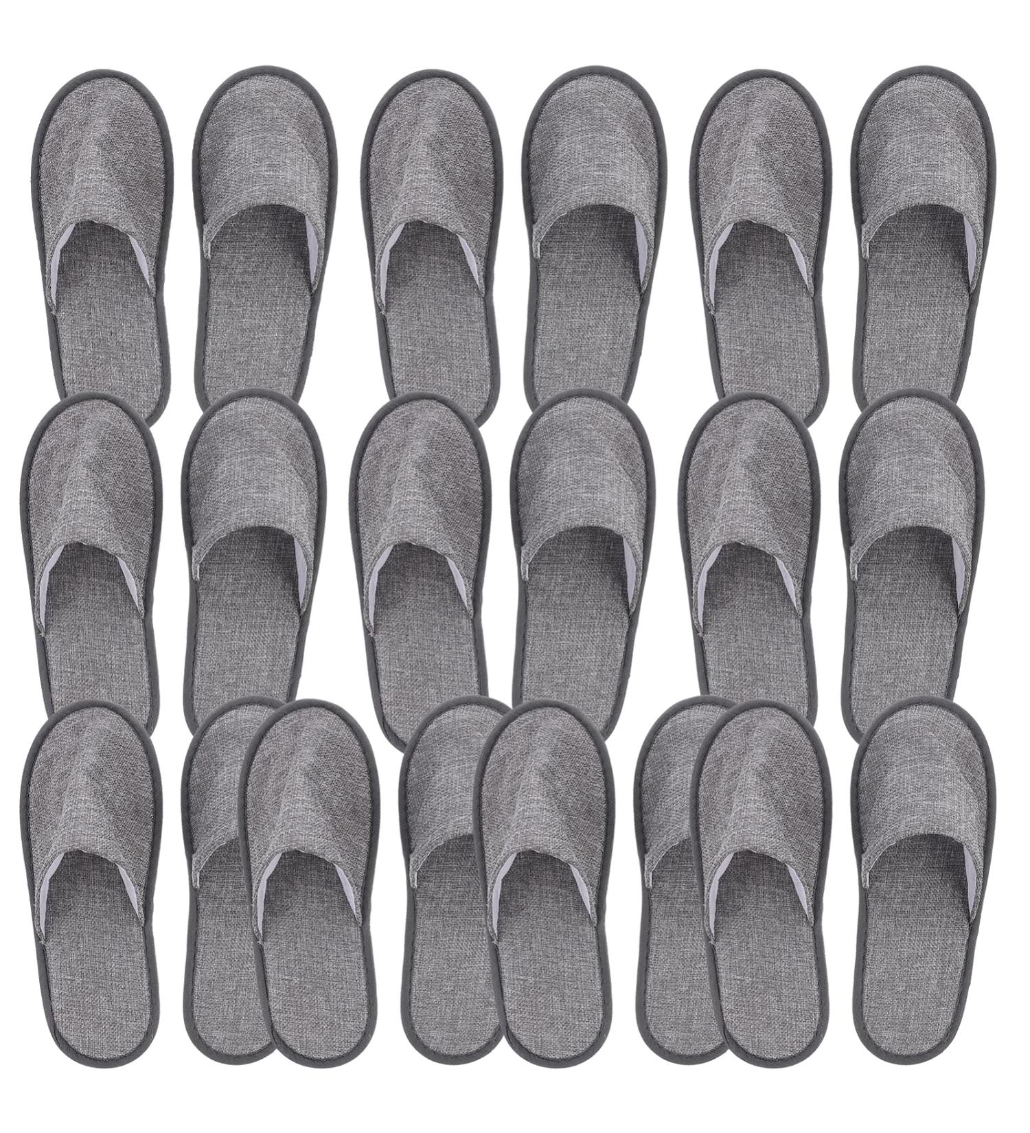 Heallily 20-Piece Non-Slip Disposable House Shoes - Spa Sandals for Hotel & Home - Unisex Light Gray (28x11x0.8cm) - Buy Online on GoSupps.com