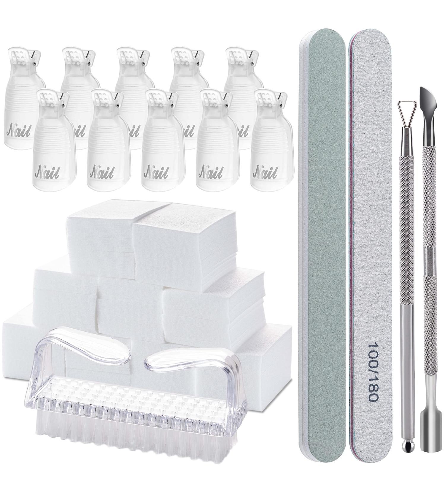 Gel Nail Polish Removal Kit with Clips, Wipes, Files, Buffer, Brush, Pusher & Peeler - Buy Online on GoSupps.com