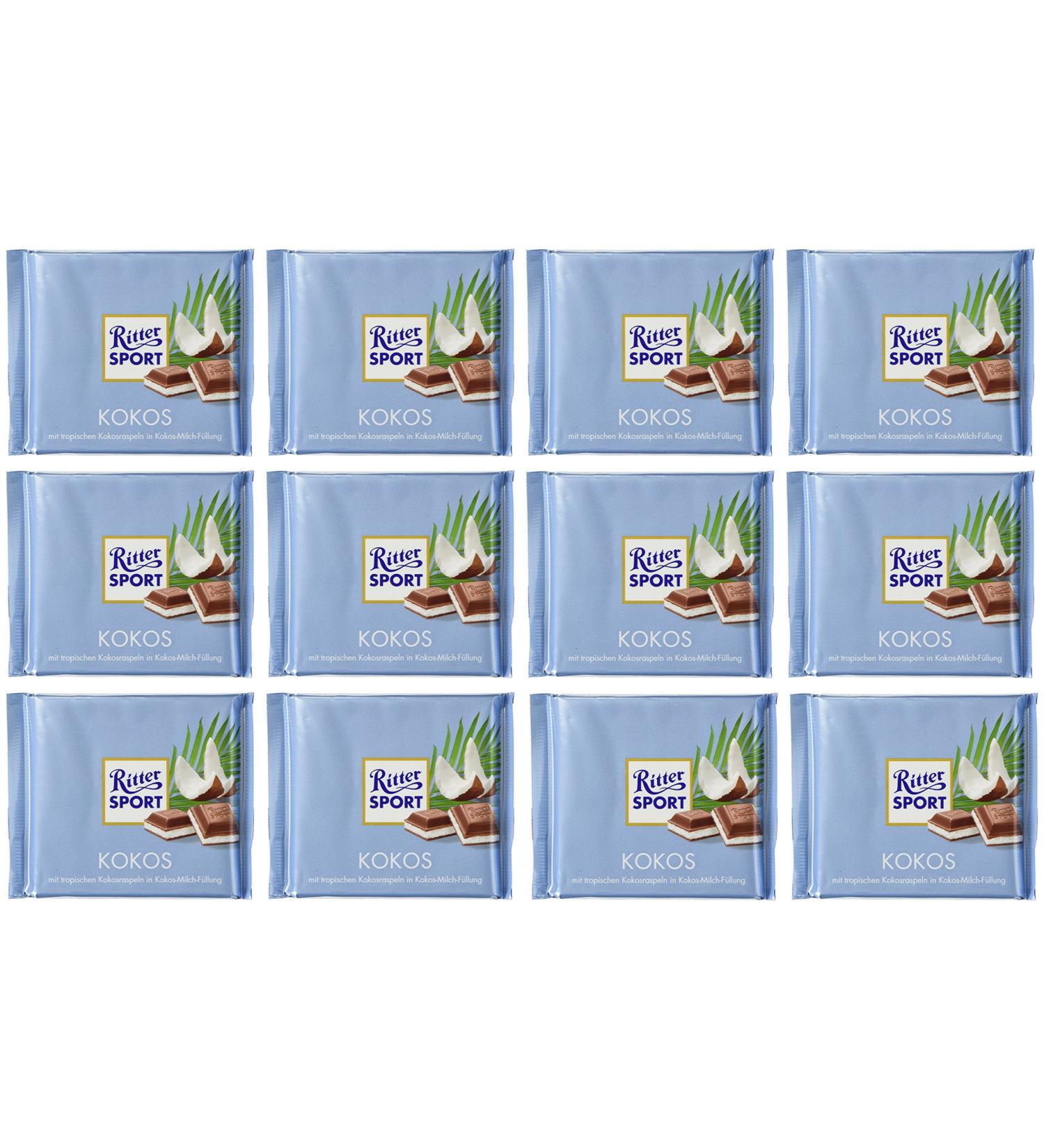 Ritter Sport Chocolate Coconut 3.5 Ounce (Pack of 12) by Ritter Sport Foods  - Buy Online on GoSupps.com