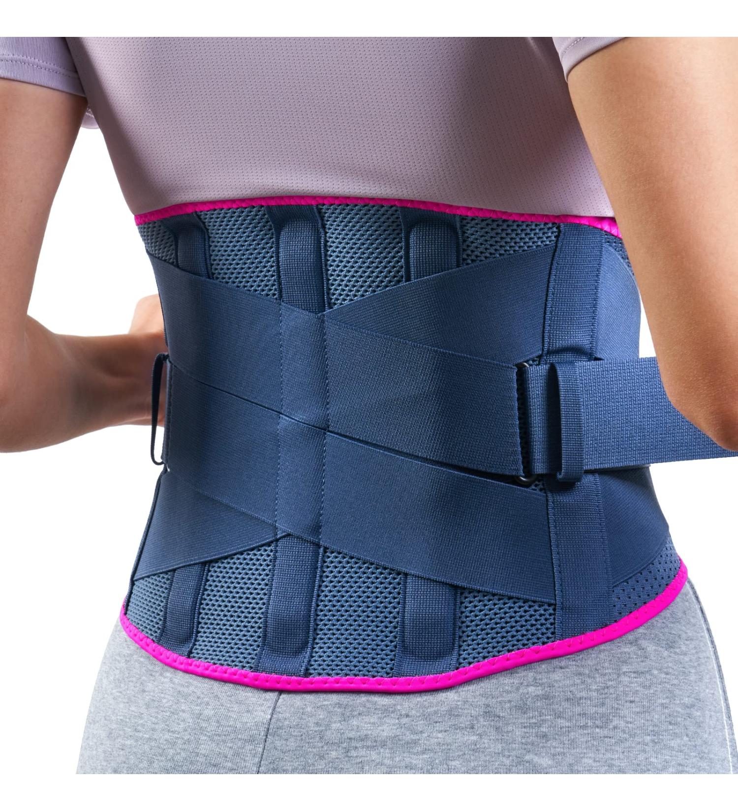 FREETOO Lower Back Brace for Men and Women - Lumbar Support Belt for Heavy Lifting - Relief for Sciatica and Herniated Disc - Size L (Waist 41-51) Blue - Buy Online on GoSupps.com