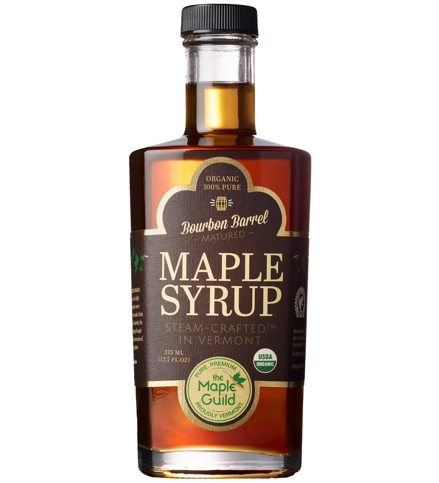 Maple Guild Organic Bourbon Barrel Aged Vermont Syrup, 12.7 Ounce 12.7 Fl Oz (Pack of 1)