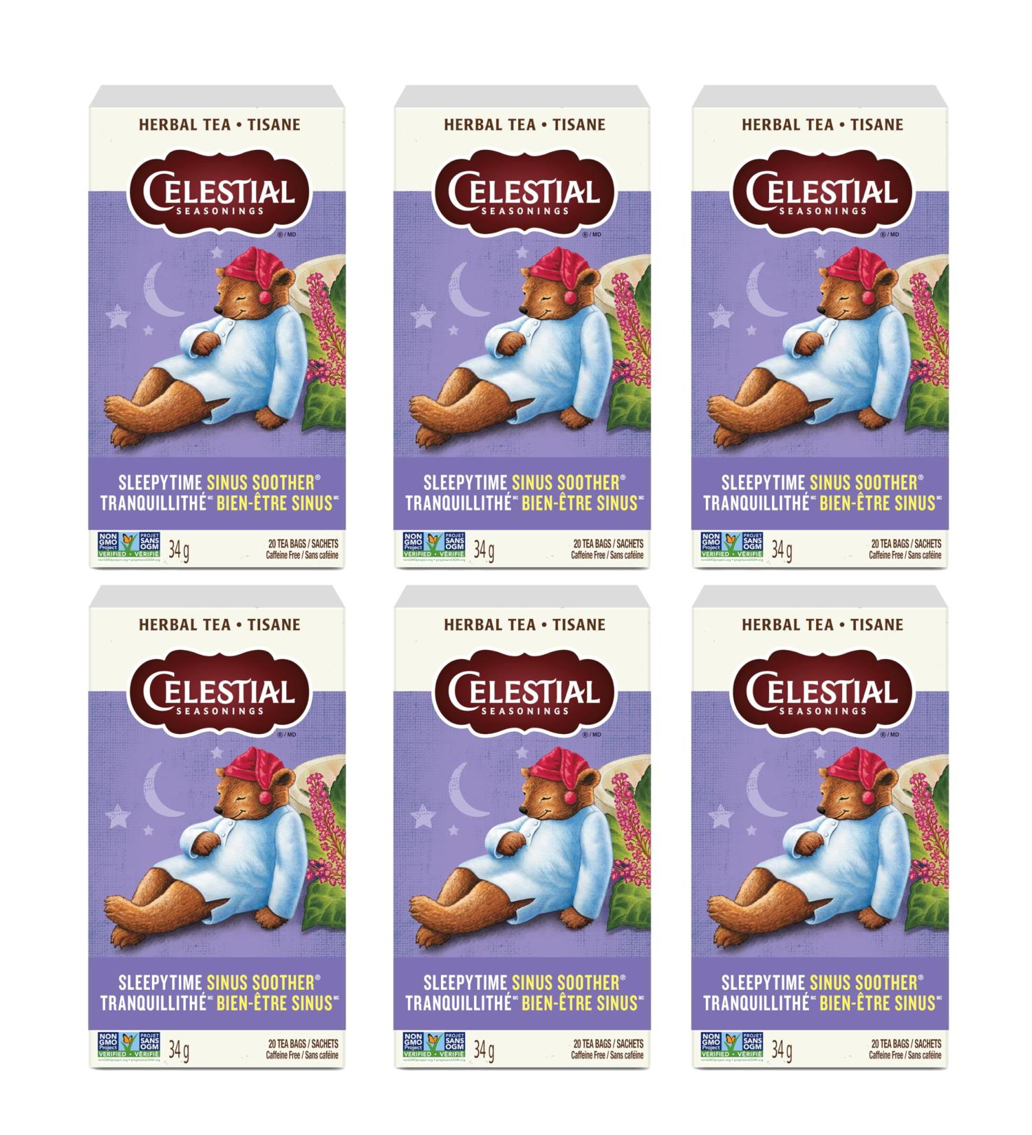 Celestial Seasonings Sleepytime Wellness Sinus Soother Tea Caffeine Free 20 Tea Bags Box 6-Pack - Buy Online on GoSupps.com