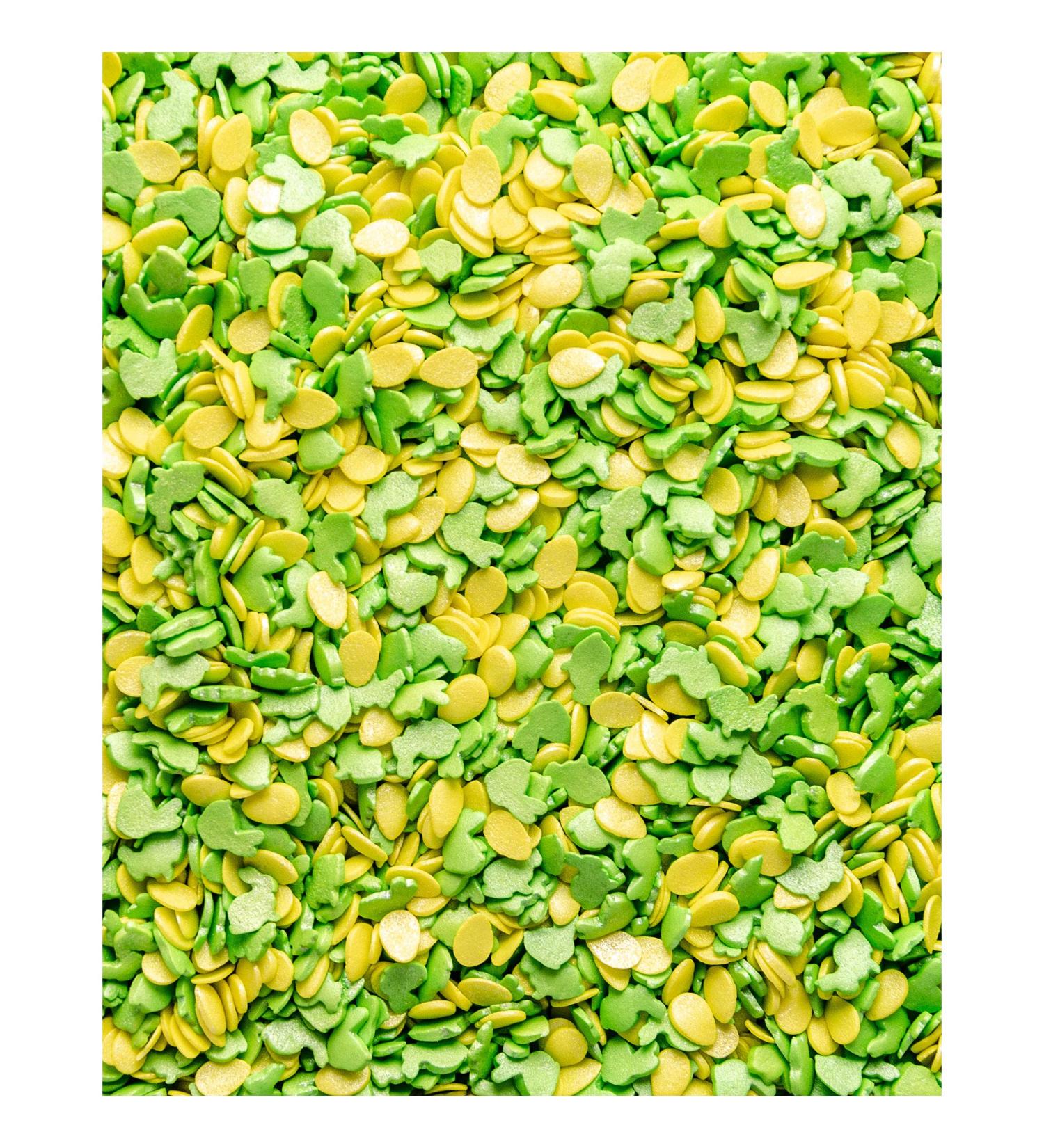 Glimmer Yellow & Green Egg and Bunny Rabbit Sugar Cake & Cupcake Decoration Easter Sprinkles 25g