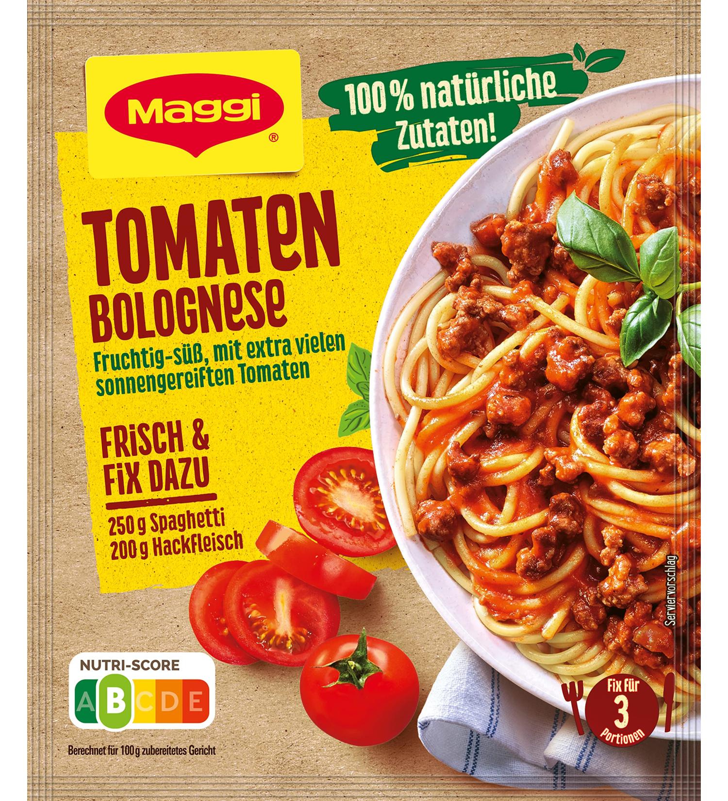 Buy MAGGI Fix for Tomato Bolognese - All-Natural Seasoning Mix for 3 Portions (50g) | International Shipping Available - Buy Online on GoSupps.com