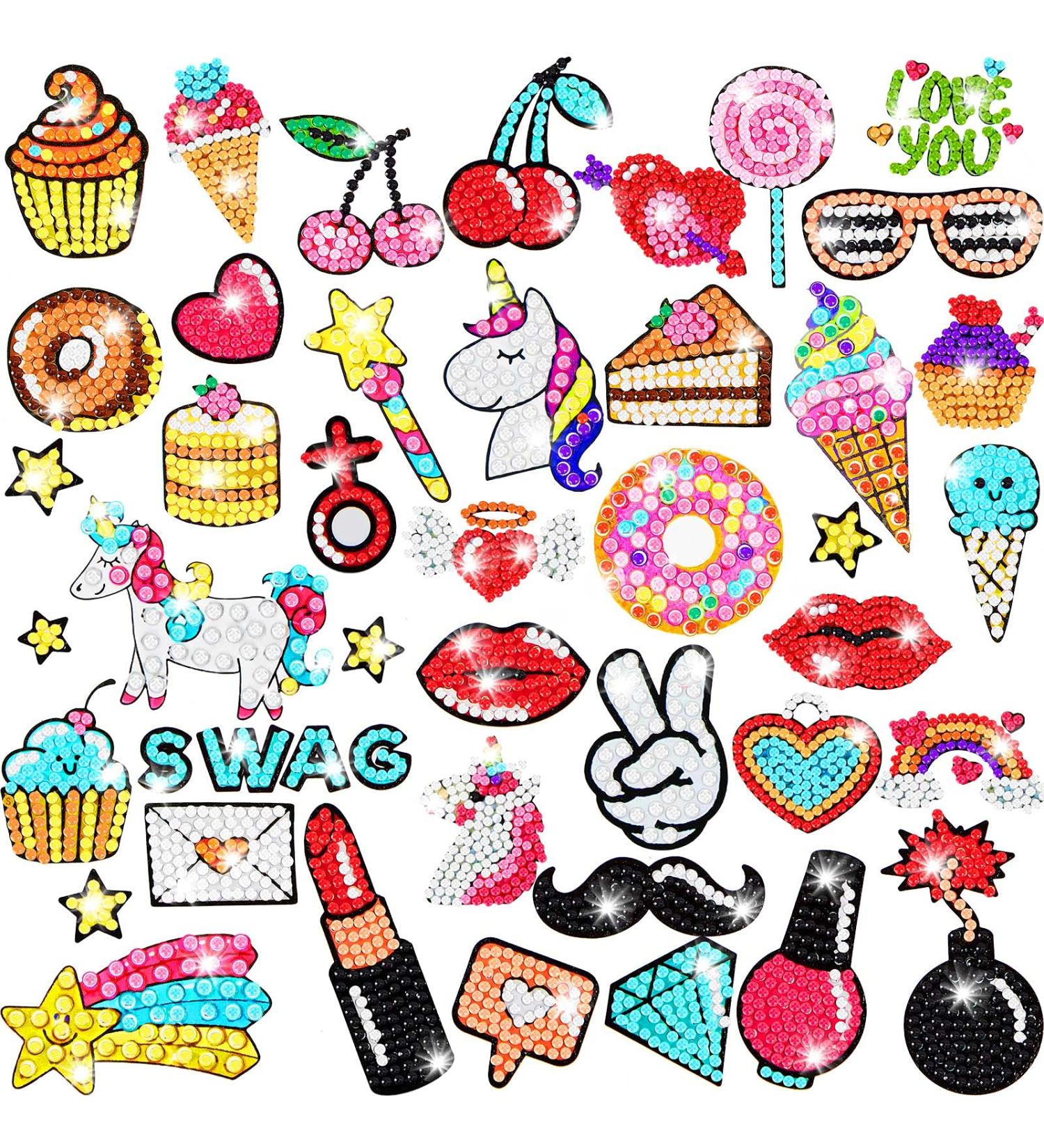 50 Piece Gem Diamond Painting Kit for Kids - DIY Arts and Crafts Stickers with Tools for Boys and Girls - Buy Online on GoSupps.com