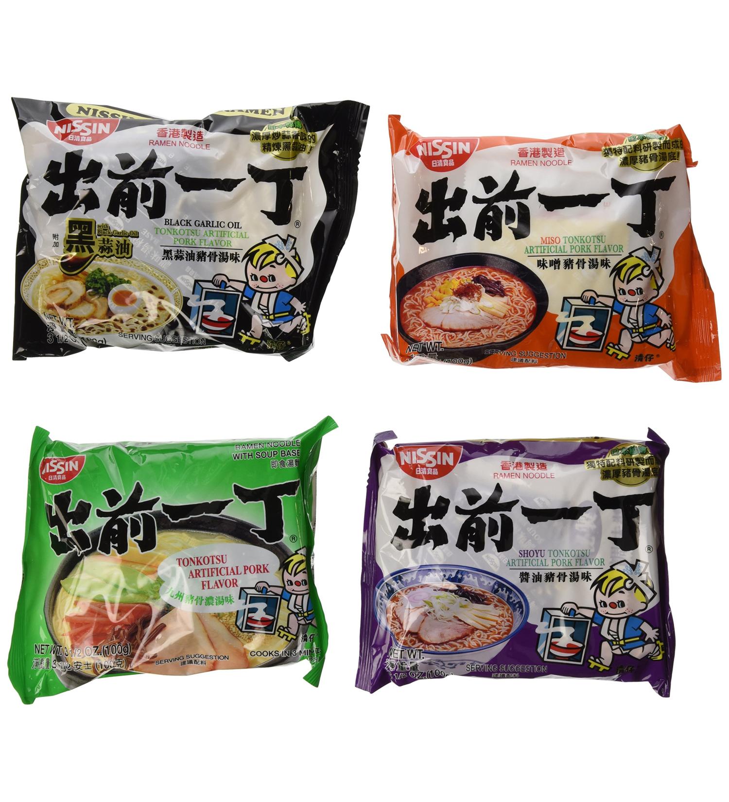 Nissin Demae Ramen Variety Pack - Tonkotsu Series - 16 Pack (4 of Each Flavor) - Buy Online on GoSupps.com