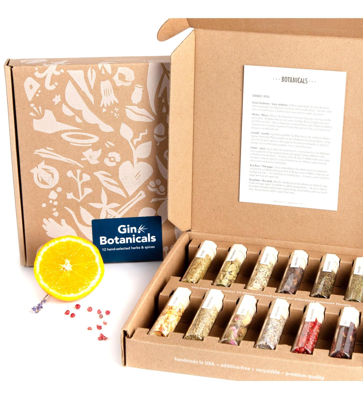 DO YOUR GIN Botanicals Coffret pices Gin | Pour Hommes & Femmes | M langes Pour Cocktails | Pour Barman | Herbes Pour Gin Maison | Cadeau De Pendaison De Cr maill re | 12 pices Naturelles - Buy Online on GoSupps.com