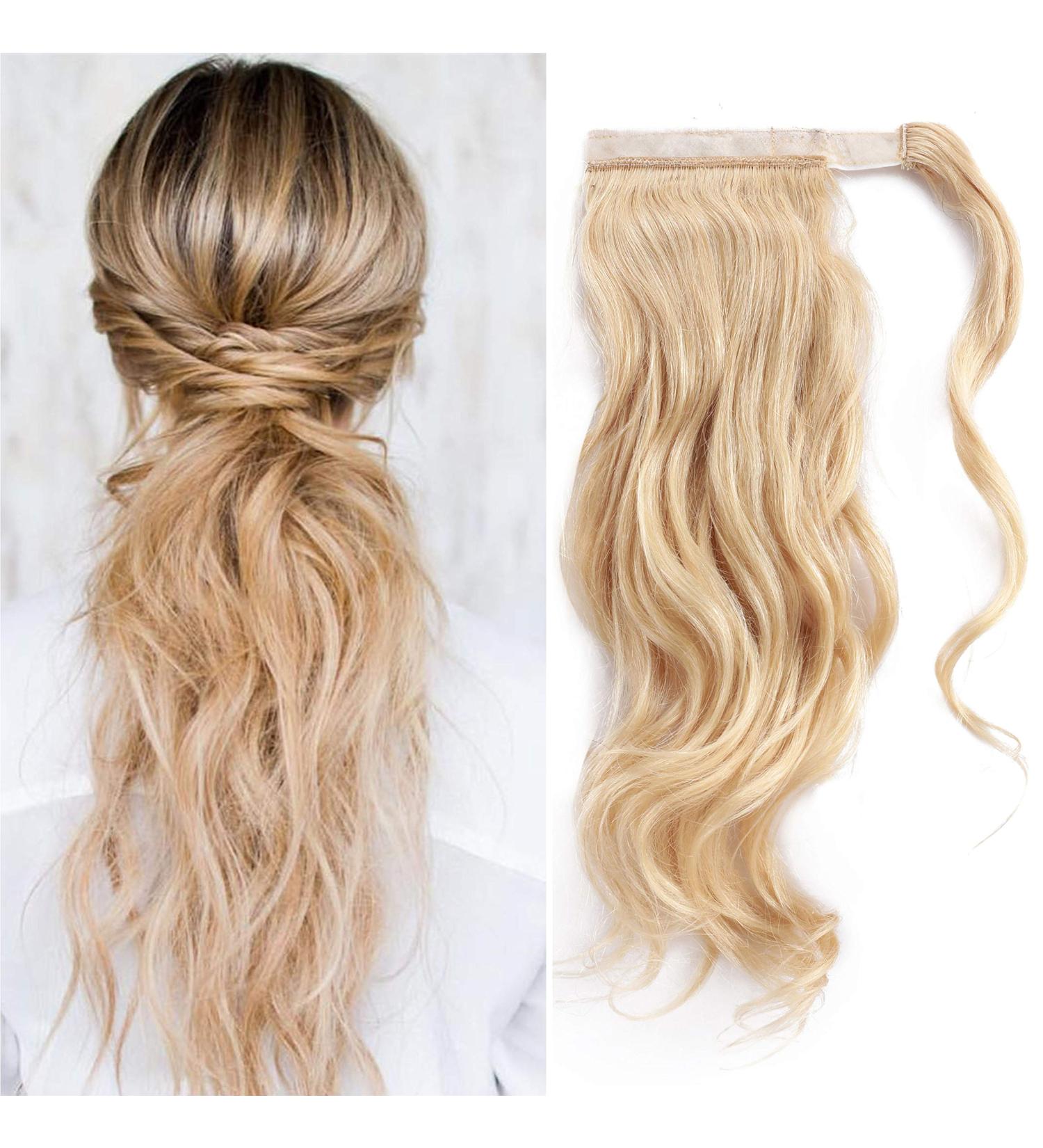 Buy Sego Ponytail Extension - Real Hair Wavy Clip-In 100% Remy Light Blonde #613 18 (45cm) - 90g - Buy Online on GoSupps.com