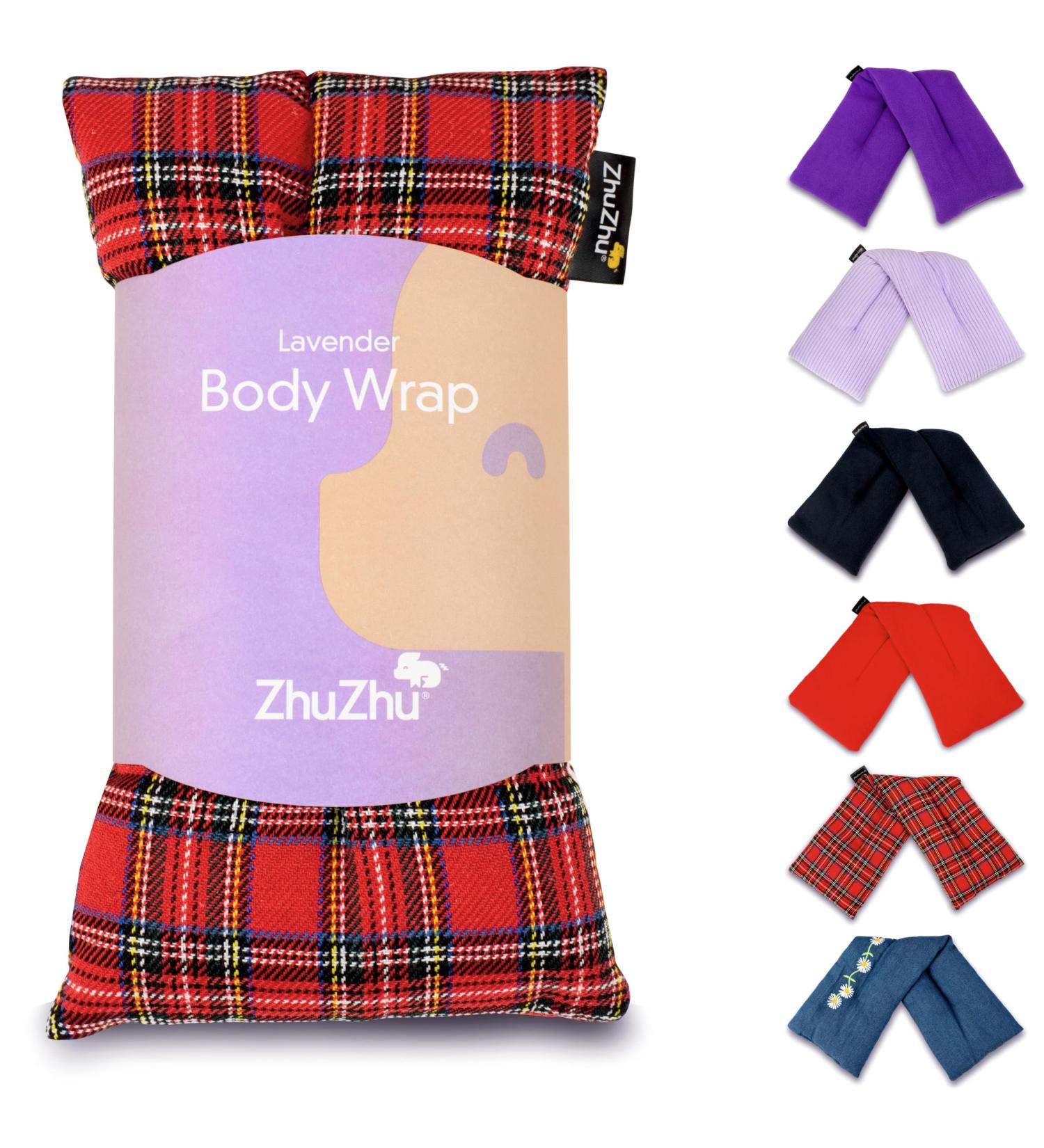 Zhu-Zhu Lavender Body Wrap - Microwavable Wheat Bag - Red Tartan Microwave Heat Pack - Natural Pain Relief Heat Therapy Pad - Buy Online on GoSupps.com