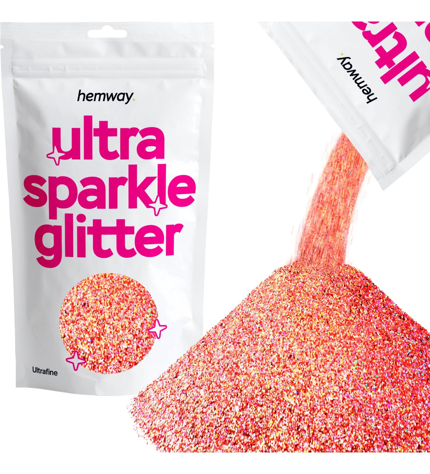 Hemway Ultrafein Extra Fine Glitter - 100g Rose Gold Holographic Cosmetic Safe Glitter for Crafts & DIY - Buy Online on GoSupps.com