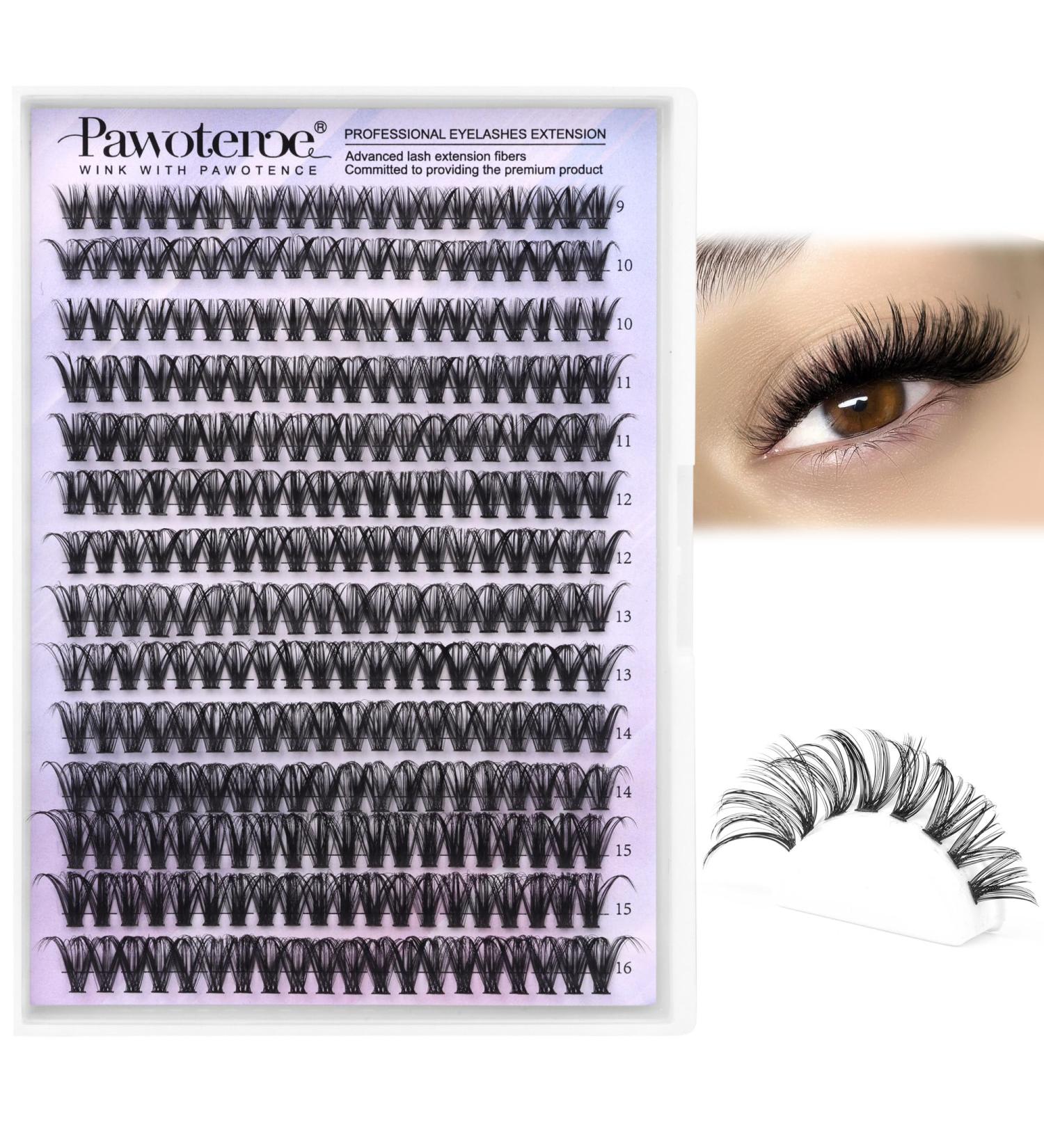 Pawotence 280pcs 40D Curl Cluster Lashes 9-16mm Mix | Self-Application at Home - Buy Online on GoSupps.com