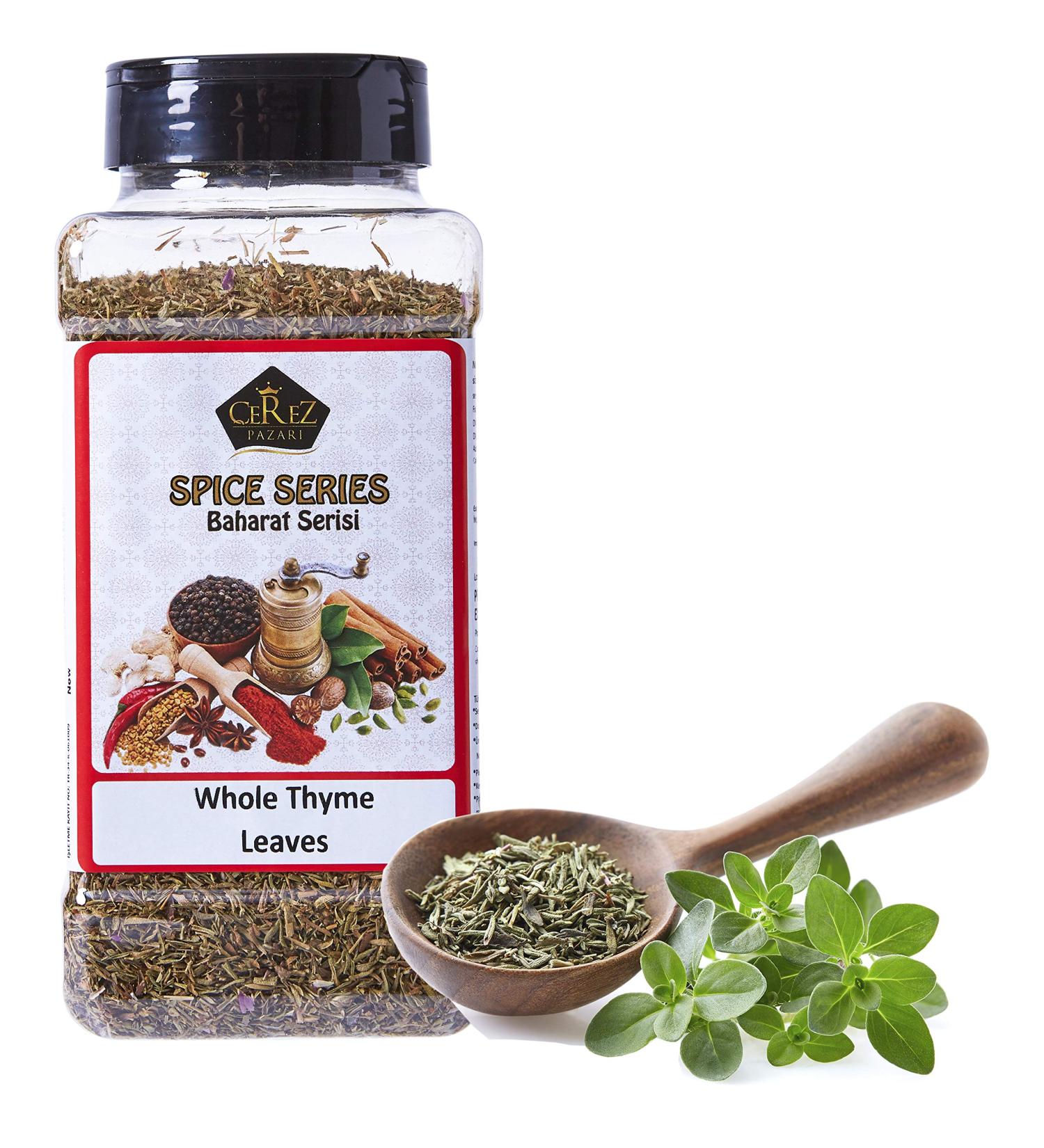 Cerez Pazari Dried Thyme Whole Leaves 6.35 oz - Premium Grade, 100% Natural, Non-GMO, Gluten Free, No Preservatives - Buy Online on GoSupps.com
