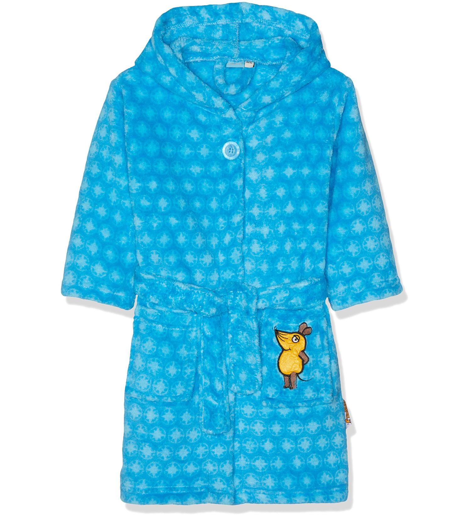 Playshoes Boys Fleece Bathrobe Ringel Ahoi Bathrobe 86-92 7 - Blue