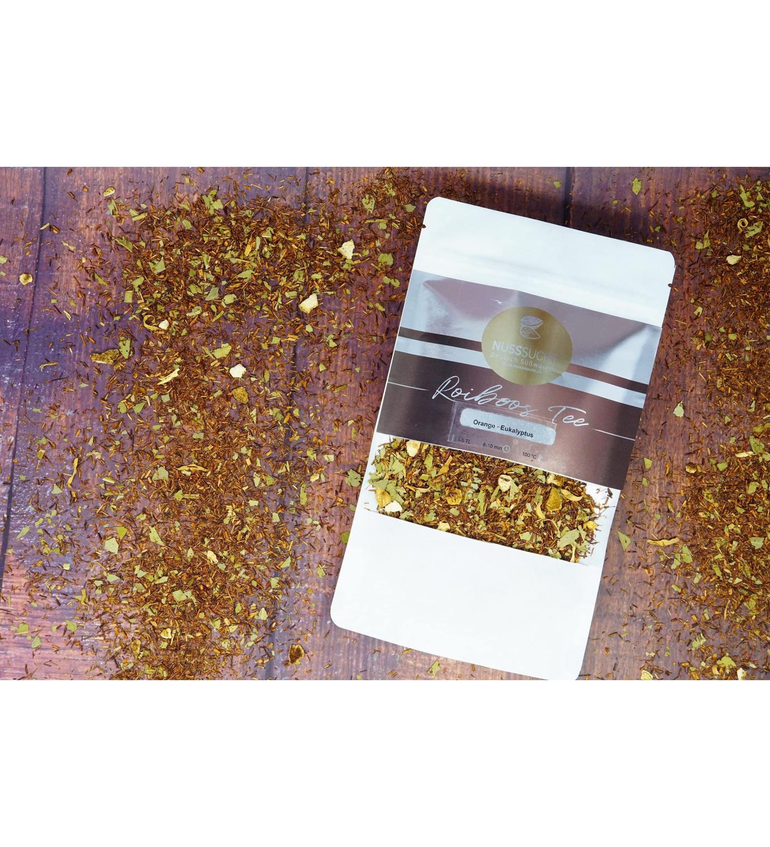 Rotbusch tea orange - eucalyptus rooibos tea from south africa red bush tea loose rooibos premium red bush tea naturally flavored (250g) orange eucalyptus 250g