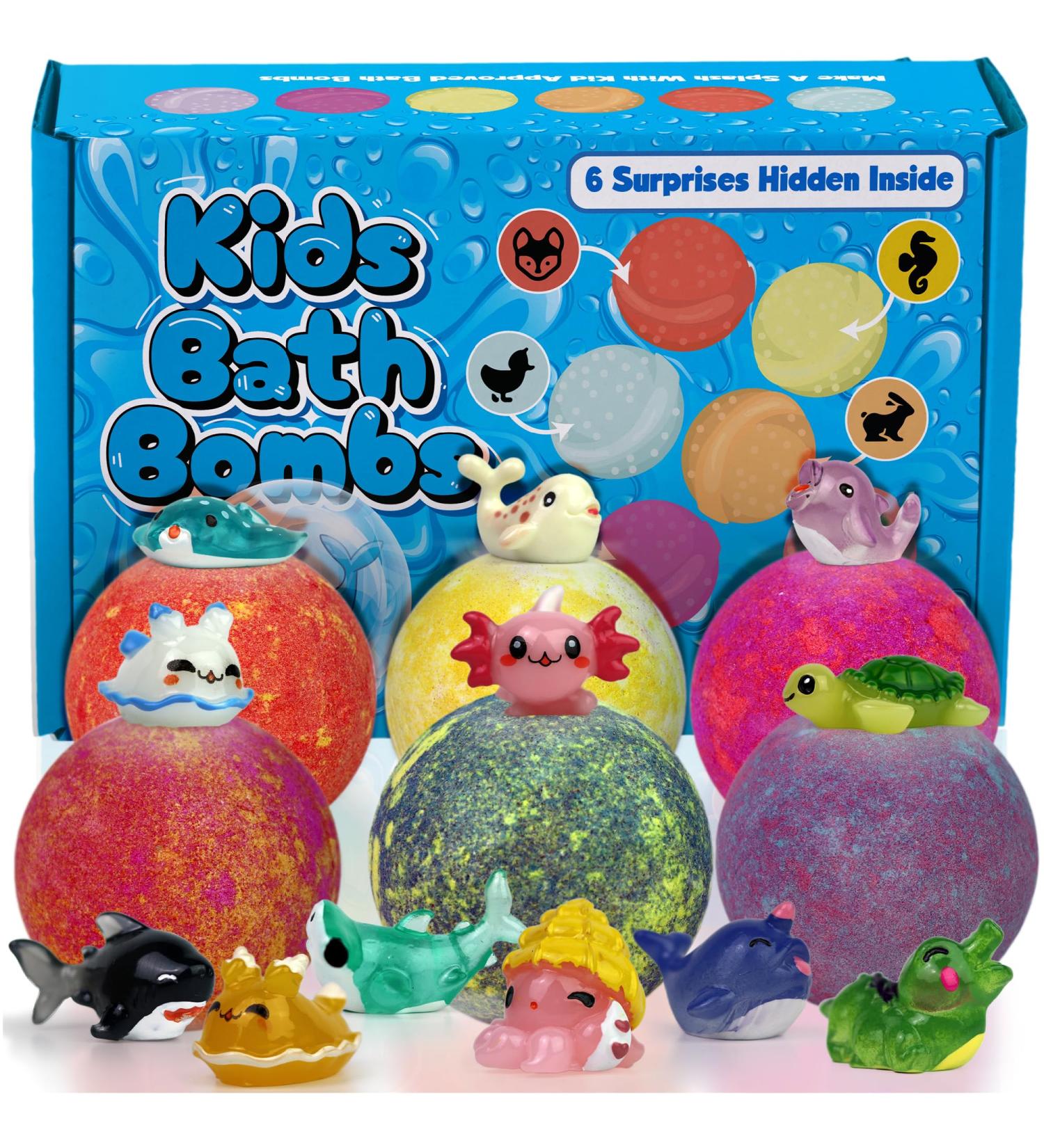 WhiteBird Bath Bombs for Kids Bath Bombs with Surprise Inside Set of 6 Bath fizzers Surprise Bath Bombs for Kids - Buy Online on GoSupps.com