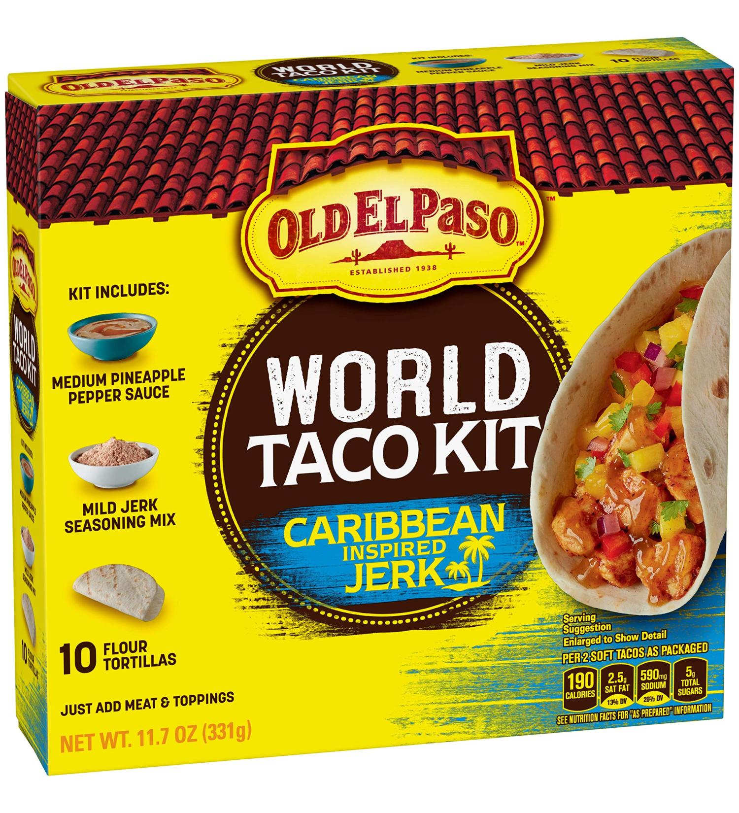 Old El Paso World Taco Kit Caribbean Inspired Jerk 10 ct - Authentic Flavor for a Delicious Taco Night! - Buy Online on GoSupps.com