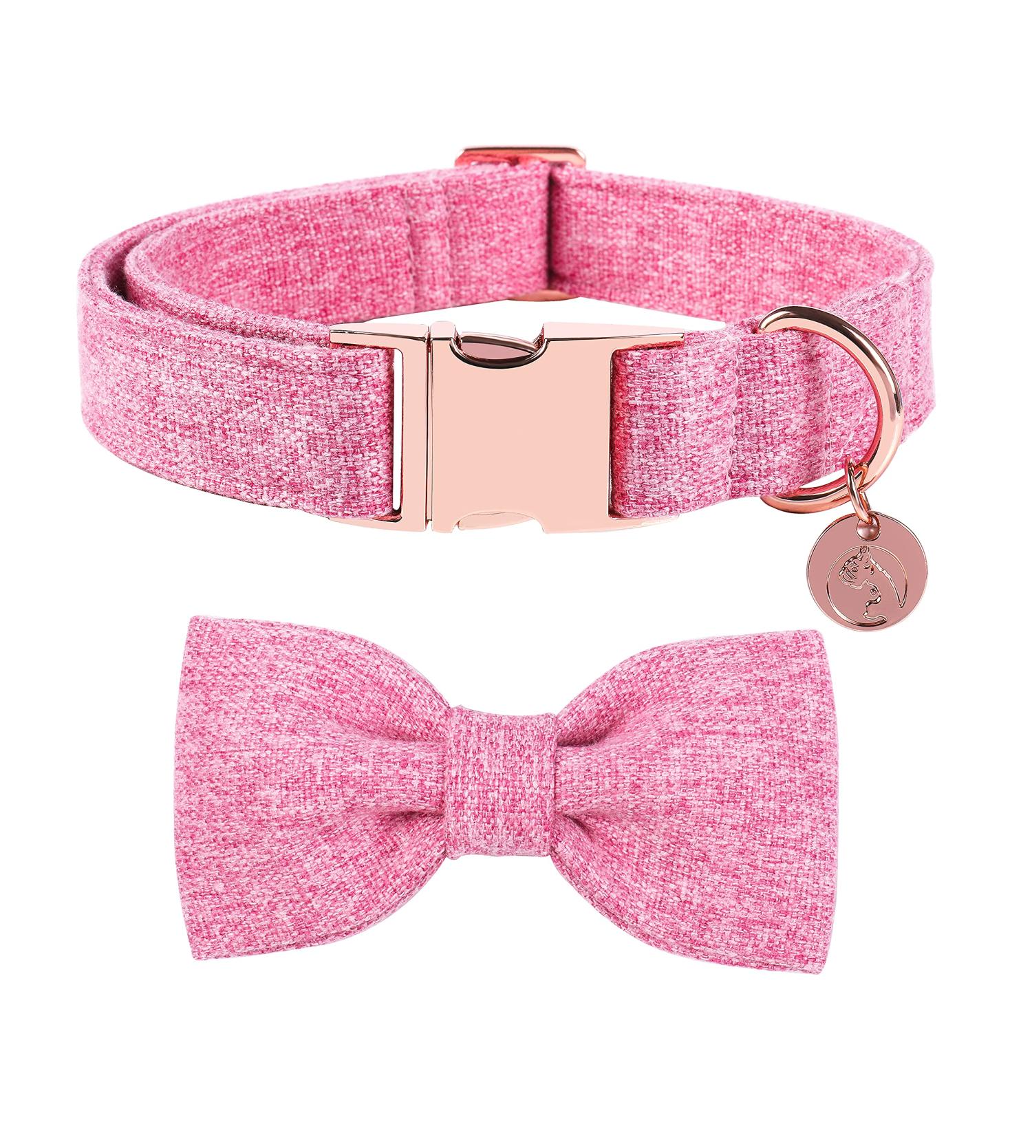 Dogwong Pink Dog Collar with Removable Fly - Adjustable & Comfortable for Small & Medium Dogs | Perfect Gift for Girls (Pack of 1) - Buy Online on GoSupps.com