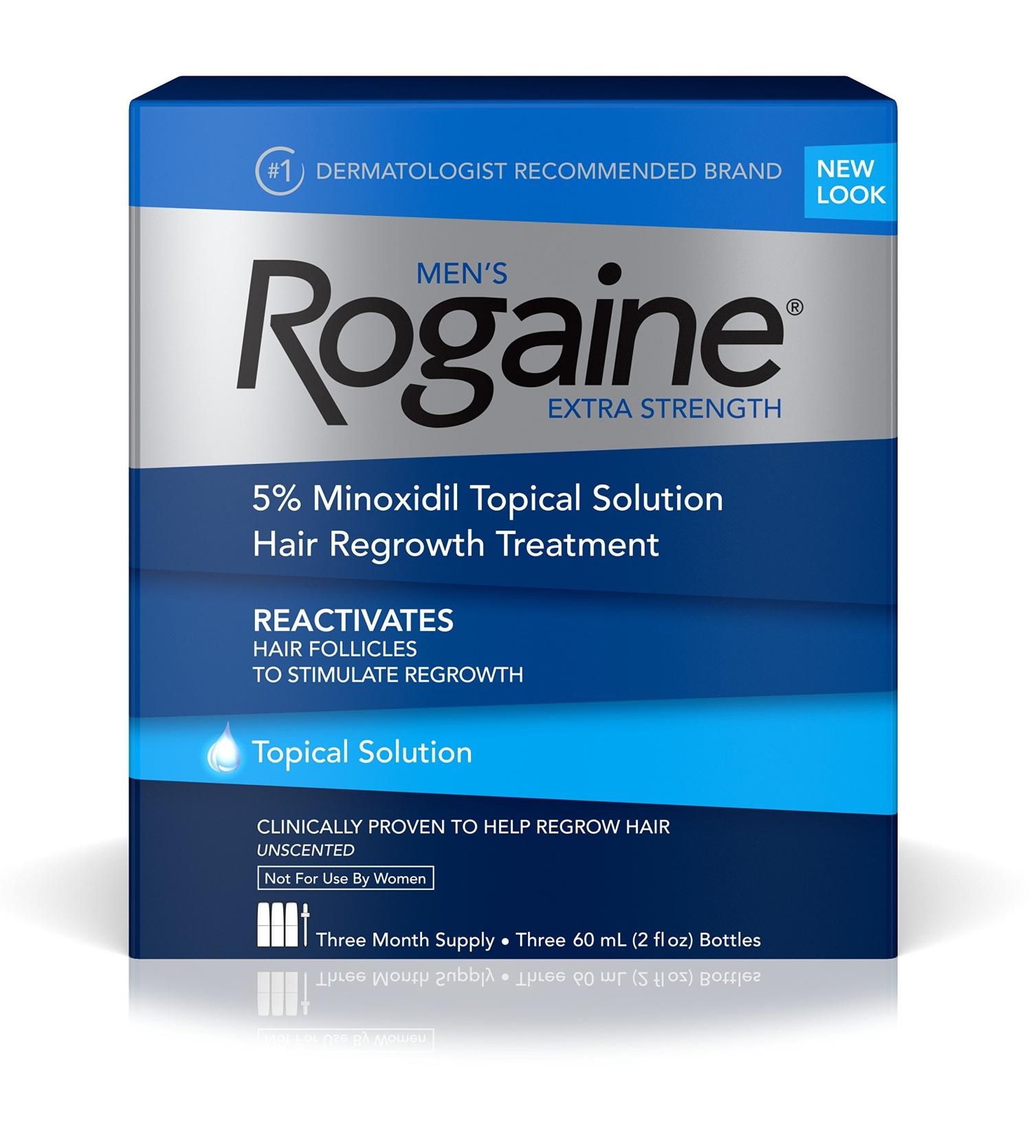 Rogaine Men's Extra Strength 5% Minoxidil For Hair Loss - 3 Month Supply - Buy Online on GoSupps.com